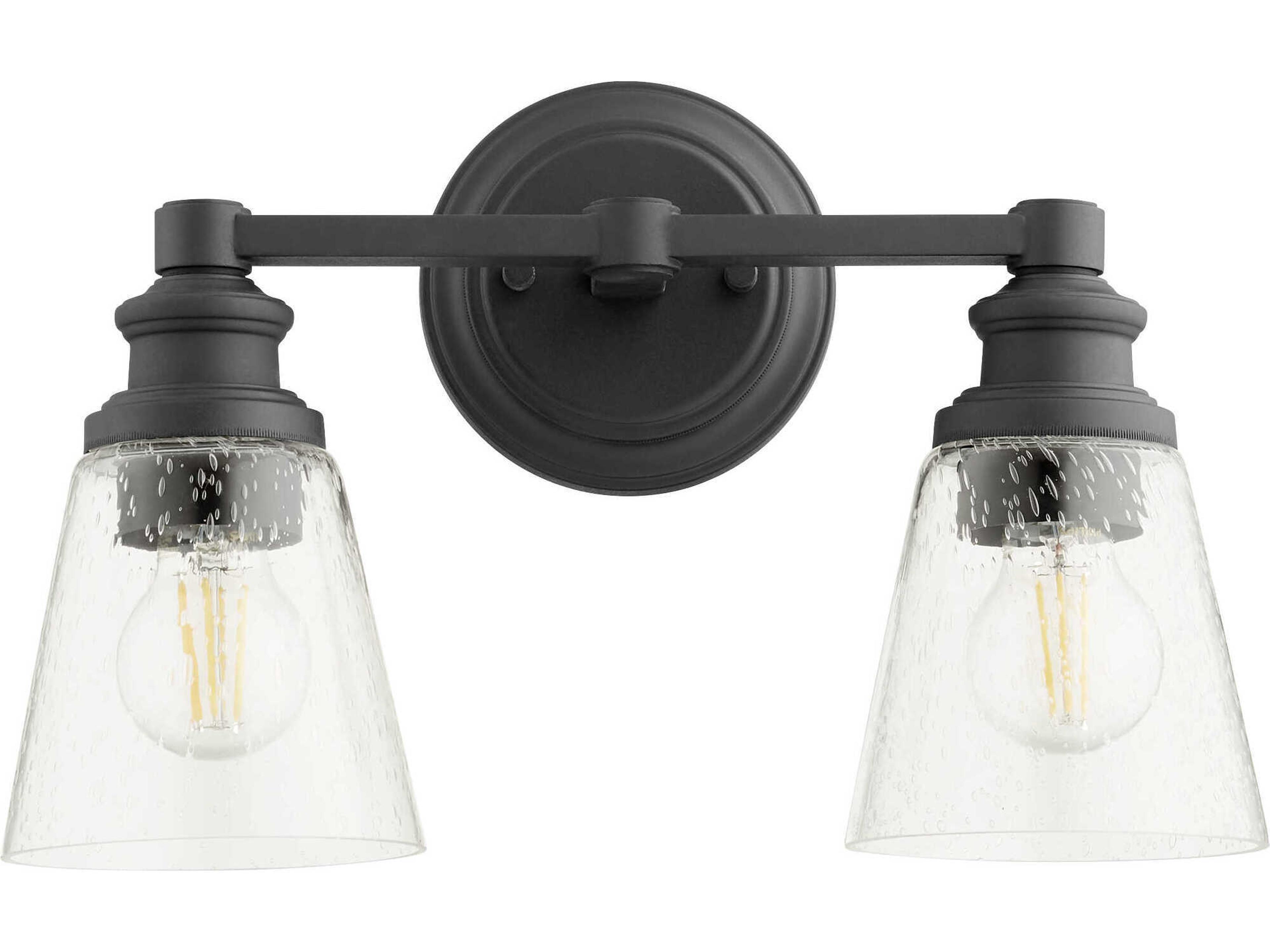 Dunbar 2-Light Noir Black Vanity Light