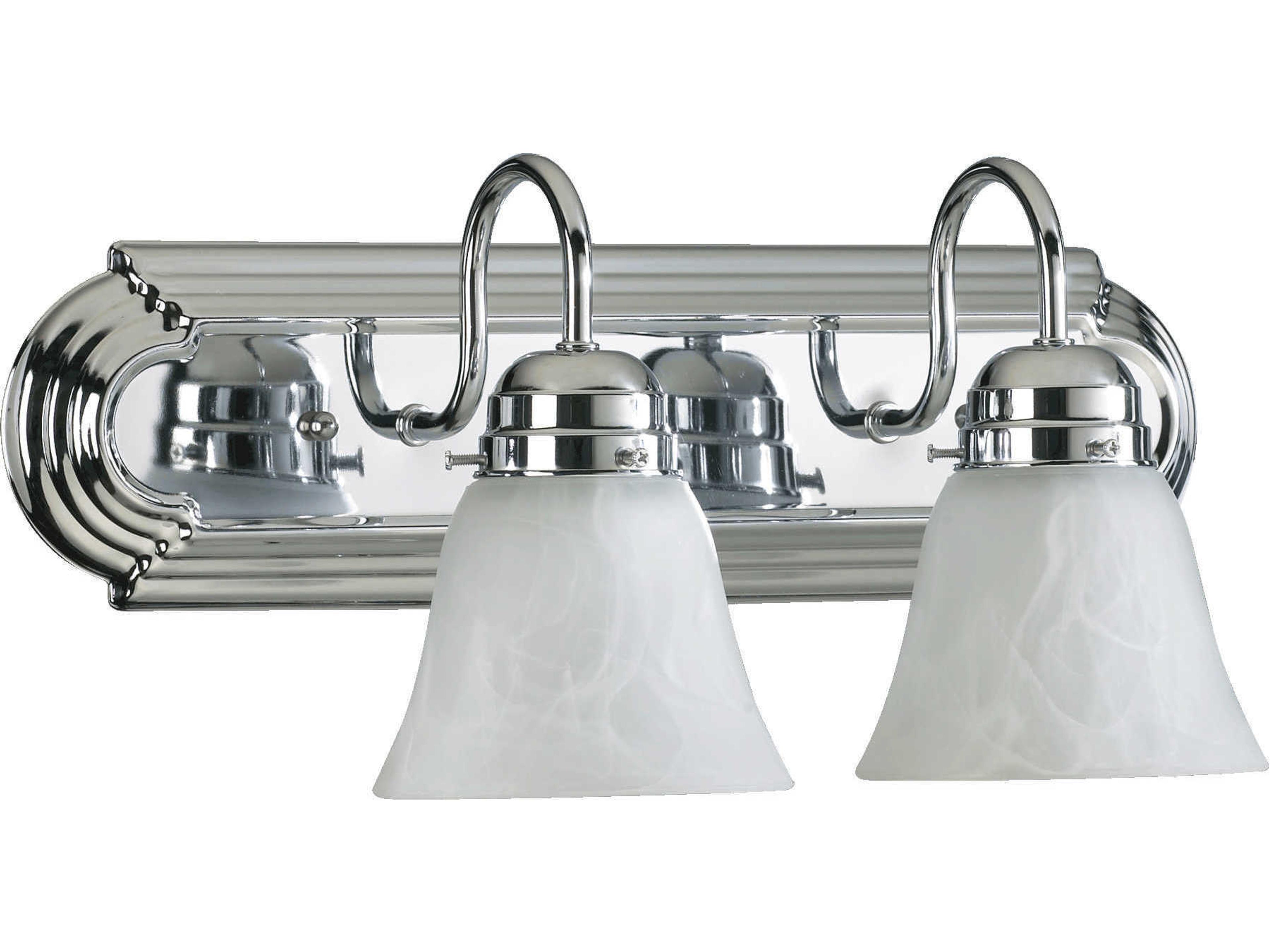 2-Light Chrome Glass Vanity Light