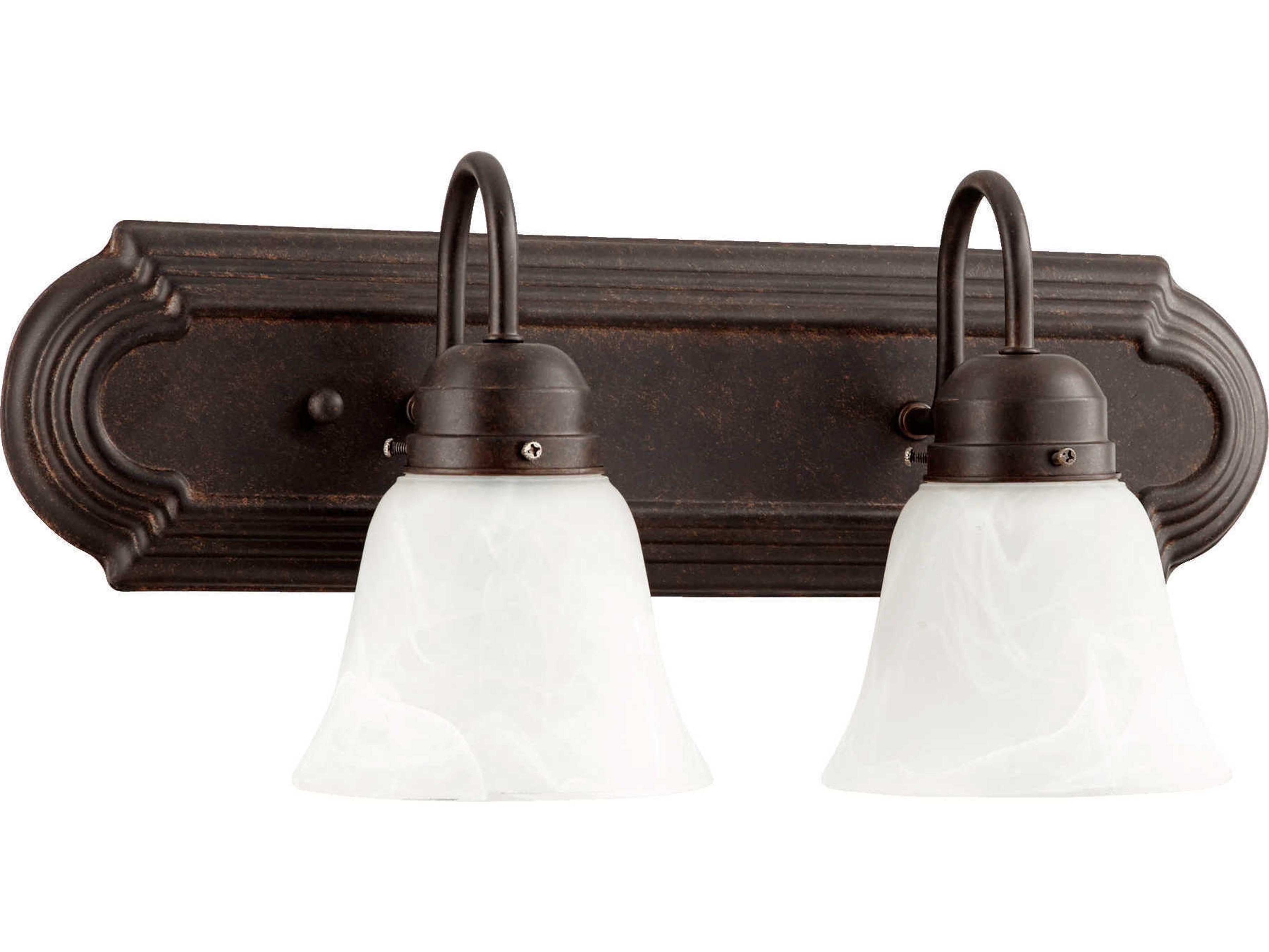 2-Light Toasted Sienna Brown Glass Vanity Light