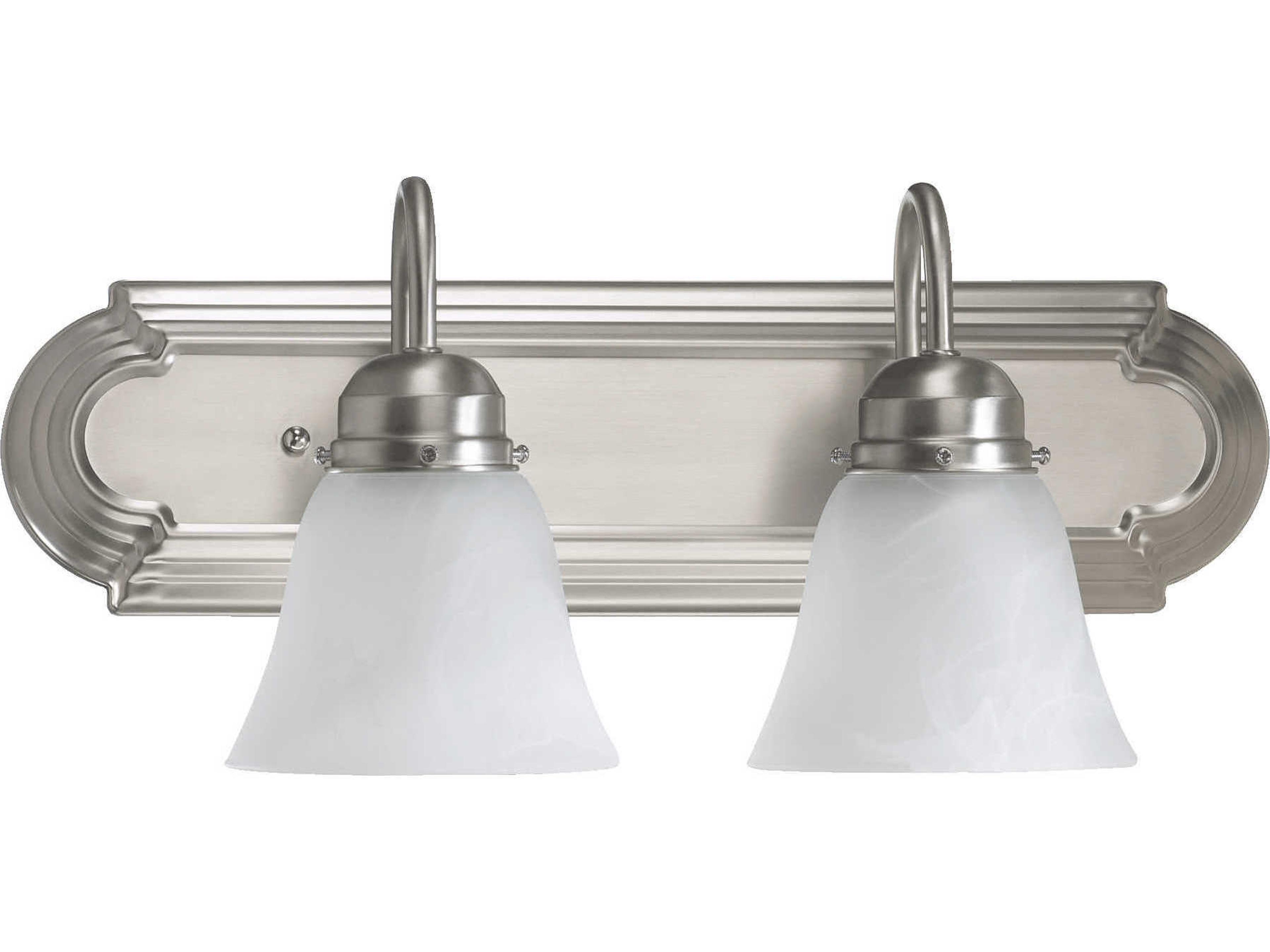 2-Light Satin Nickel Glass Vanity Light