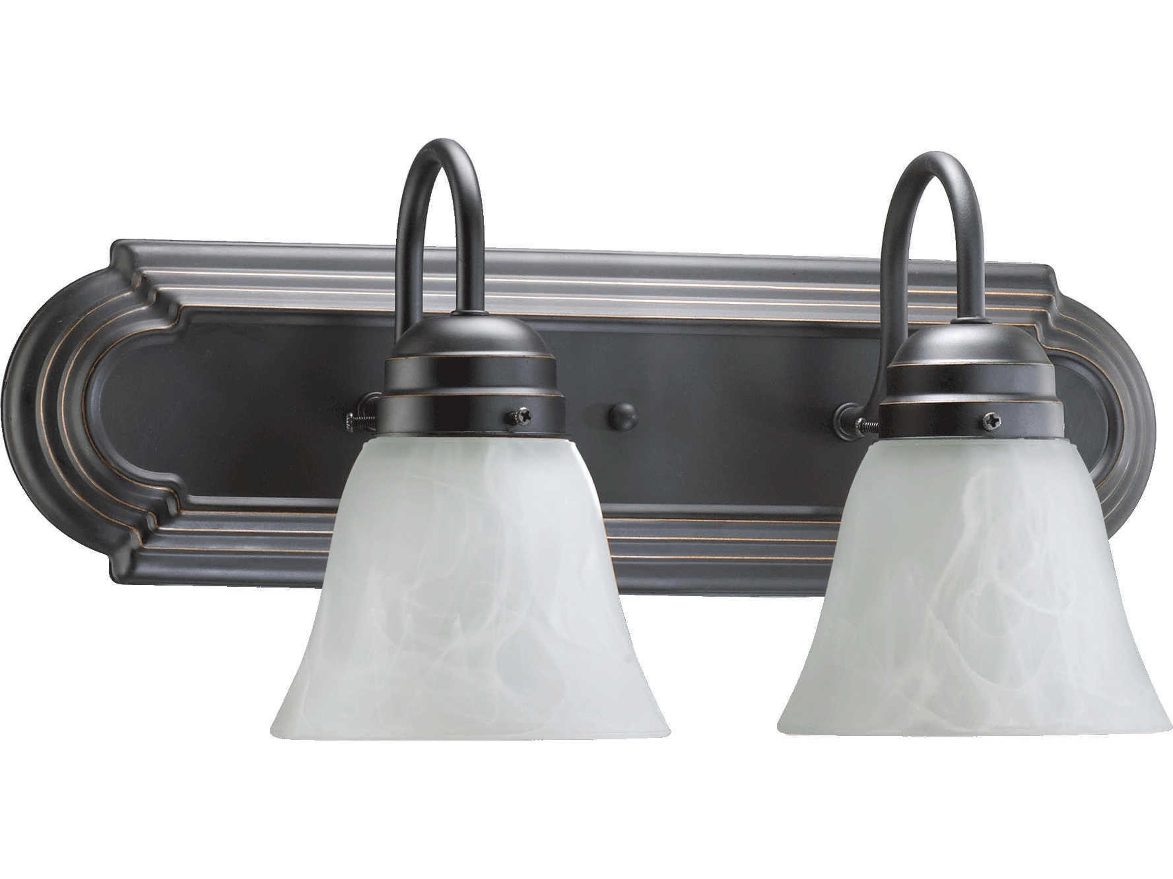 Quorum 2-Light Old World Bronze Glass Vanity Light