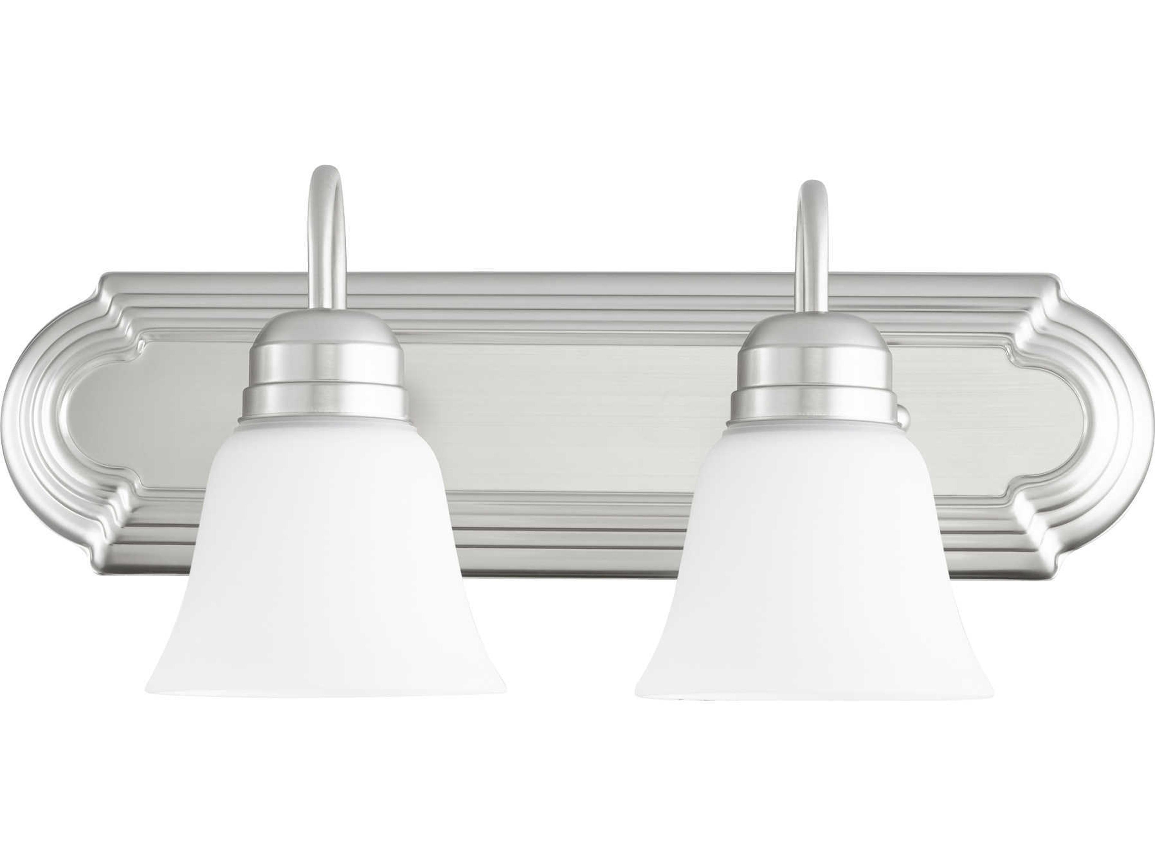 2-Light Satin Nickel With Opal Glass Vanity Light