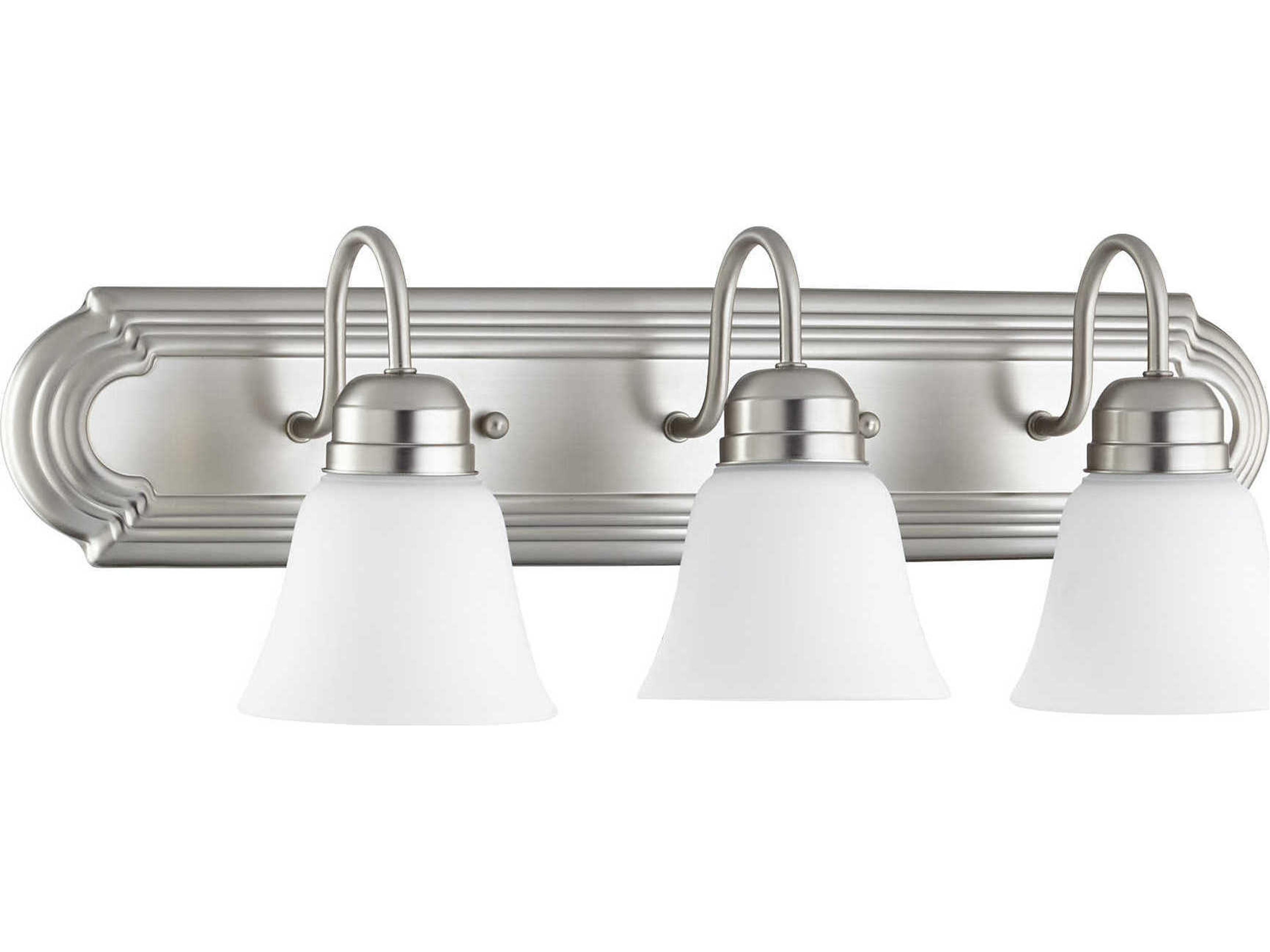 3-Light Satin Nickel With Opal Glass Vanity Light