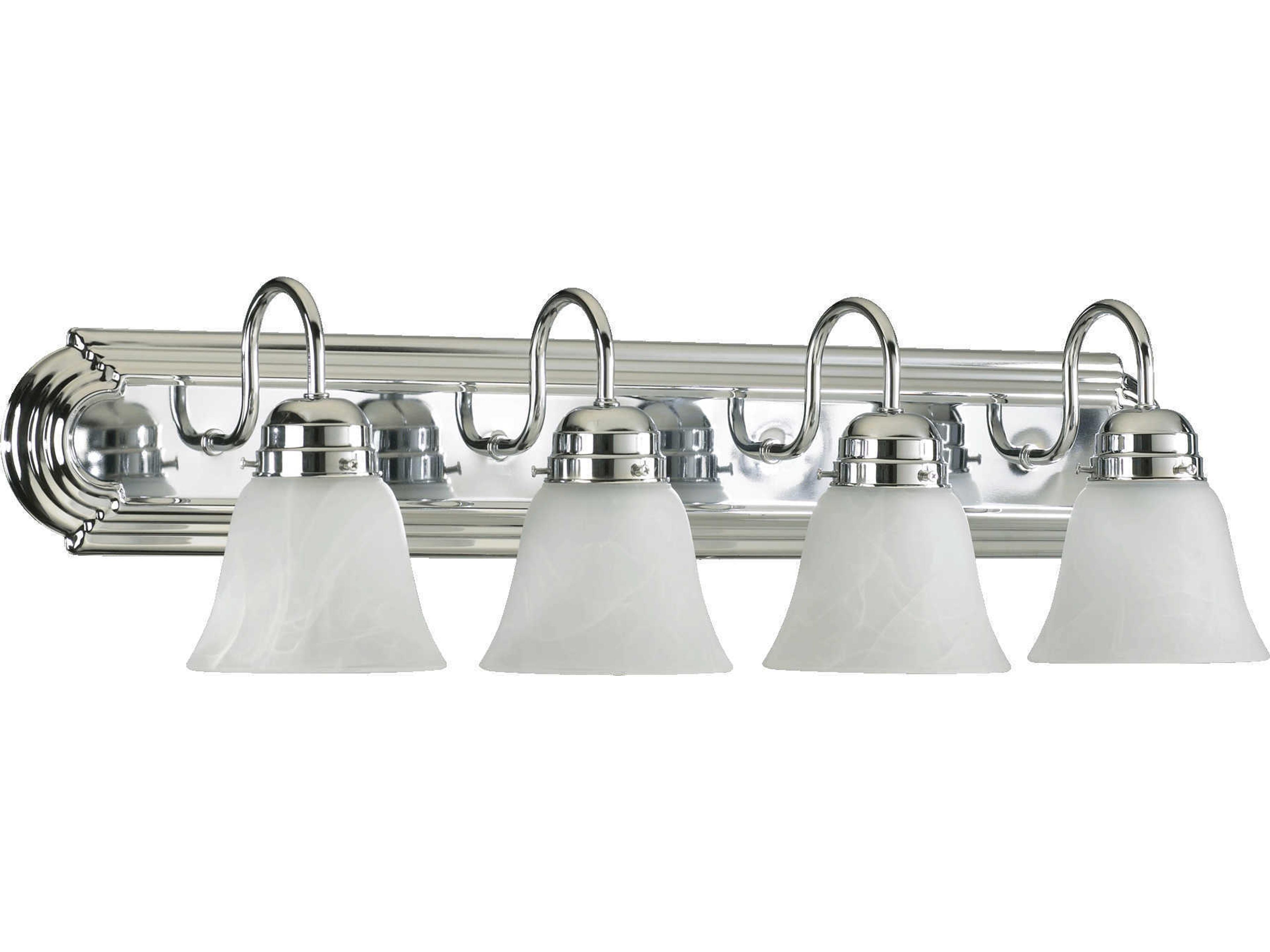 4-Light Chrome Glass Vanity Light