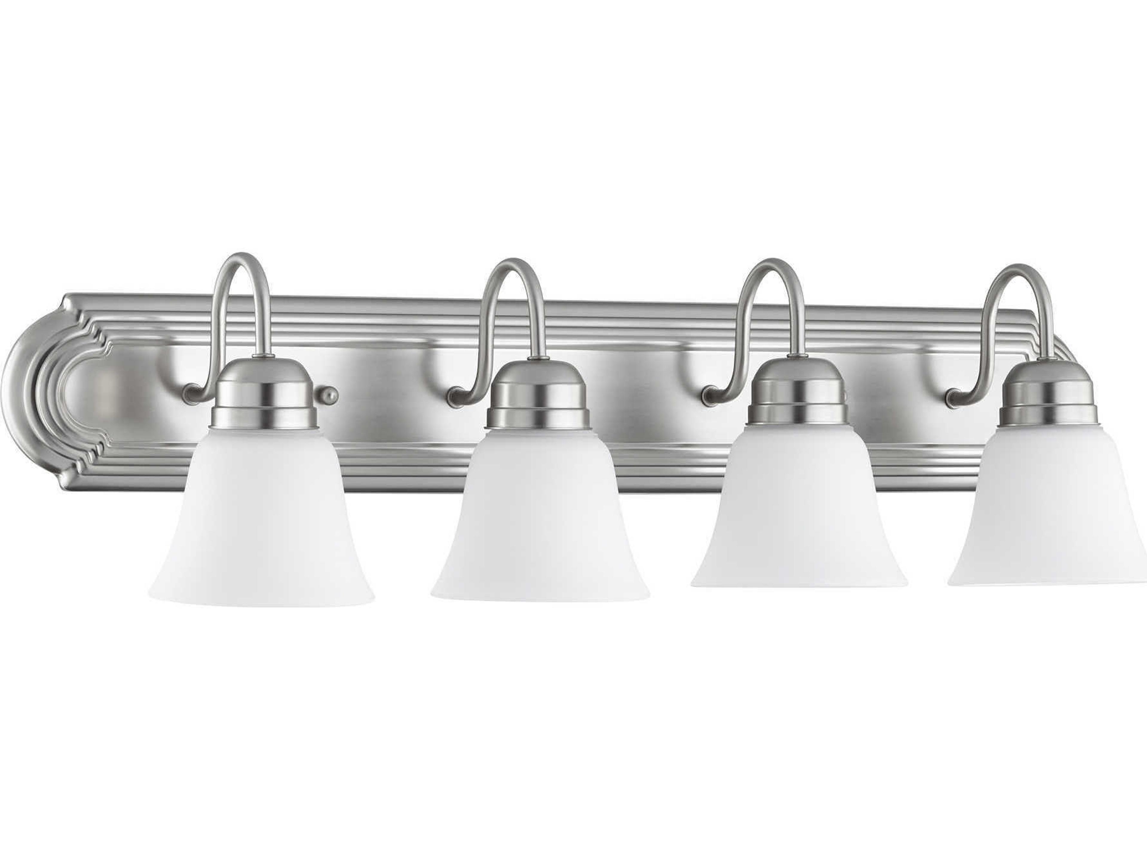 4-Light Satin Nickel With Opal Glass Vanity Light