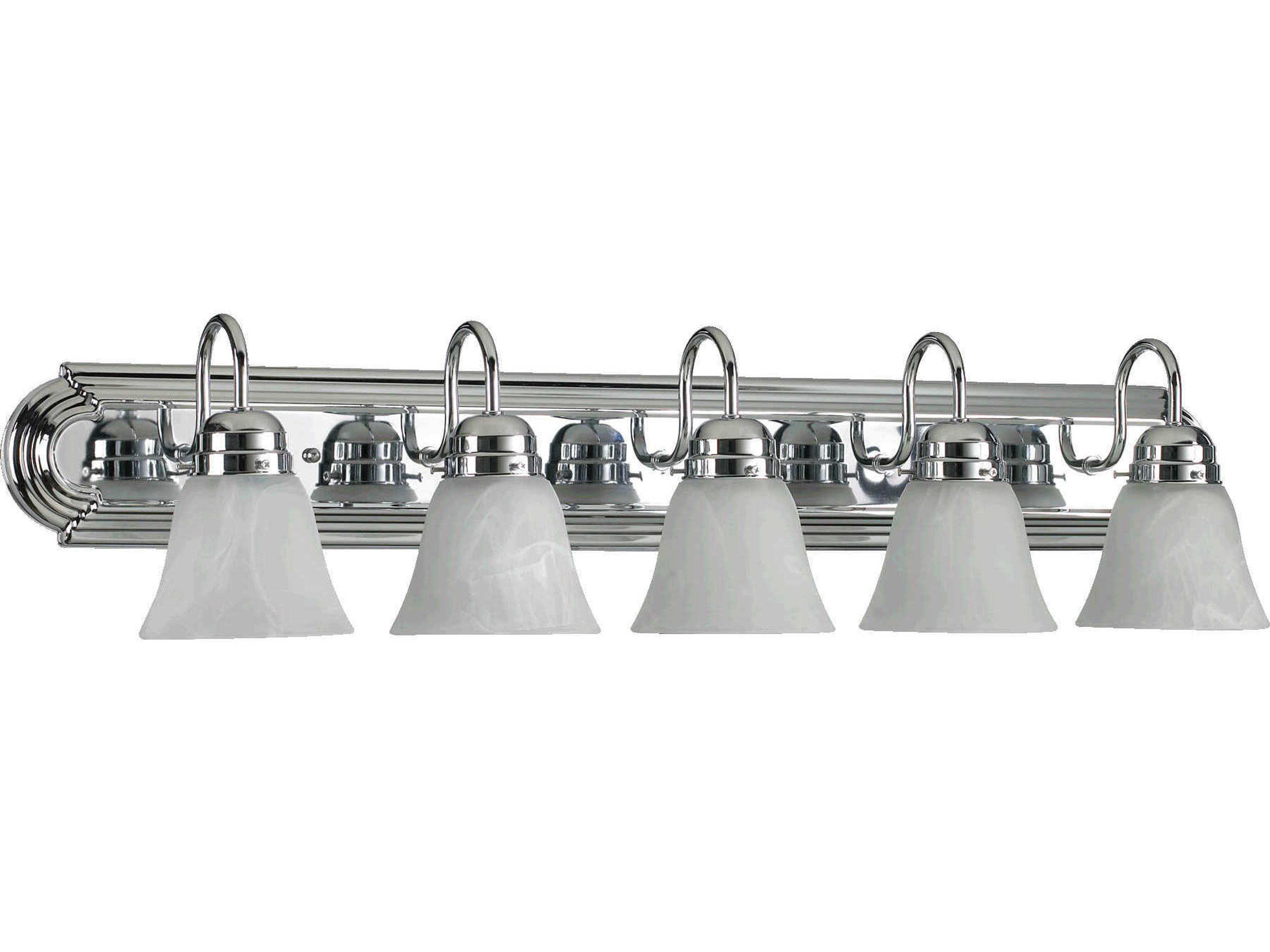 5-Light Chrome Glass Vanity Light