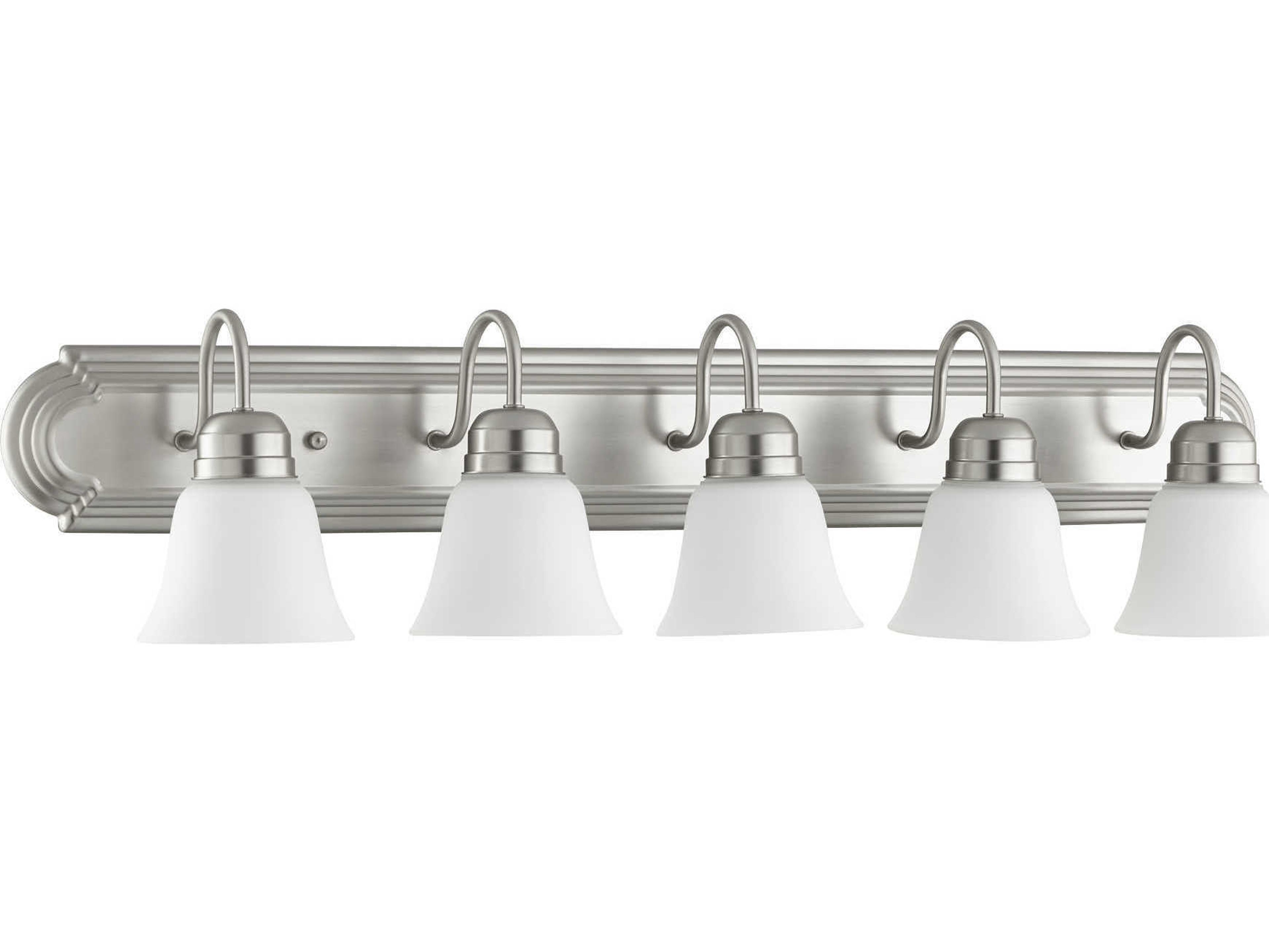 5-Light Satin Nickel With Opal Glass Vanity Light