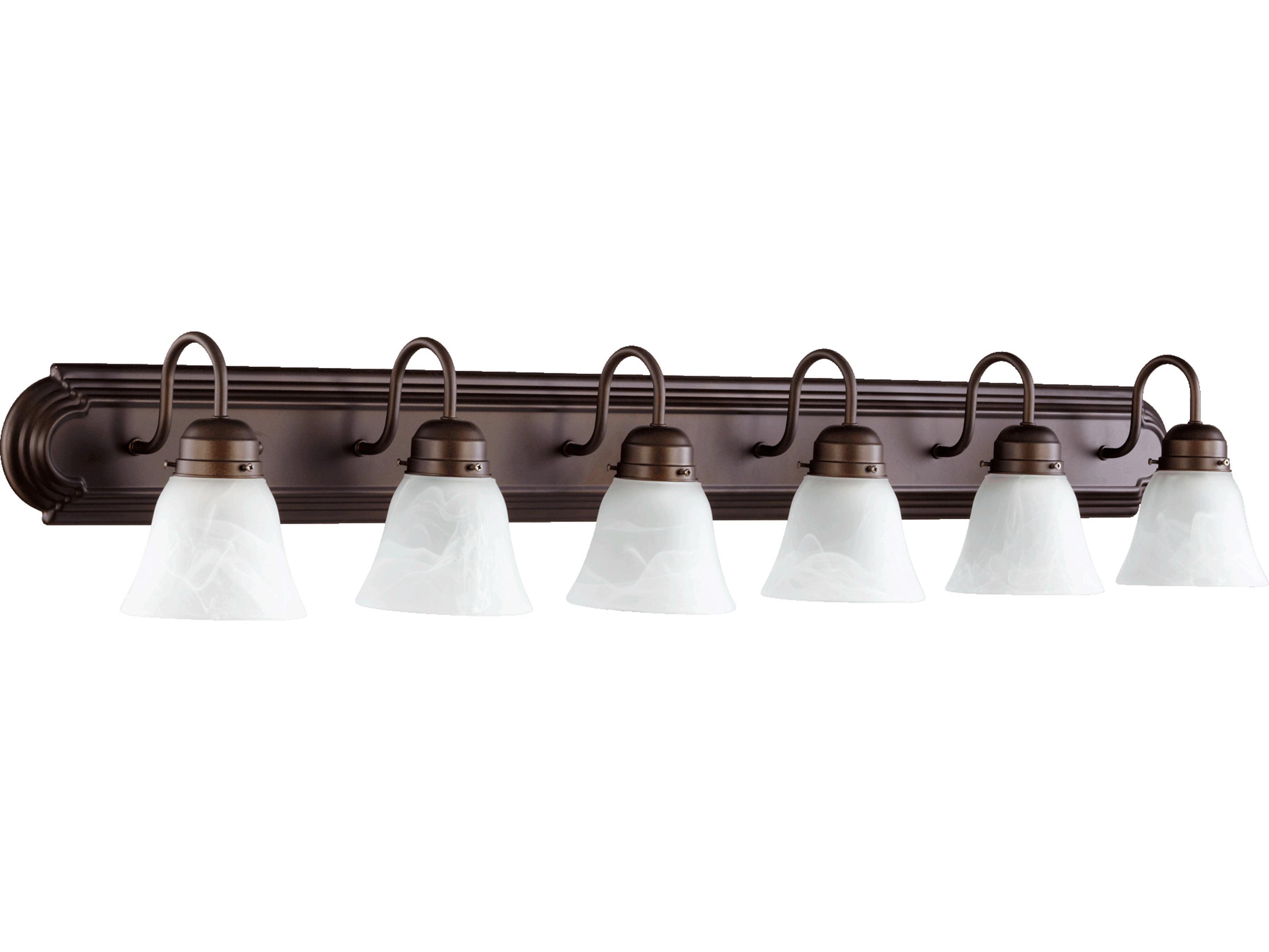 Quorum Oiled Bronze With Faux Alabaster Glass Vanity Light