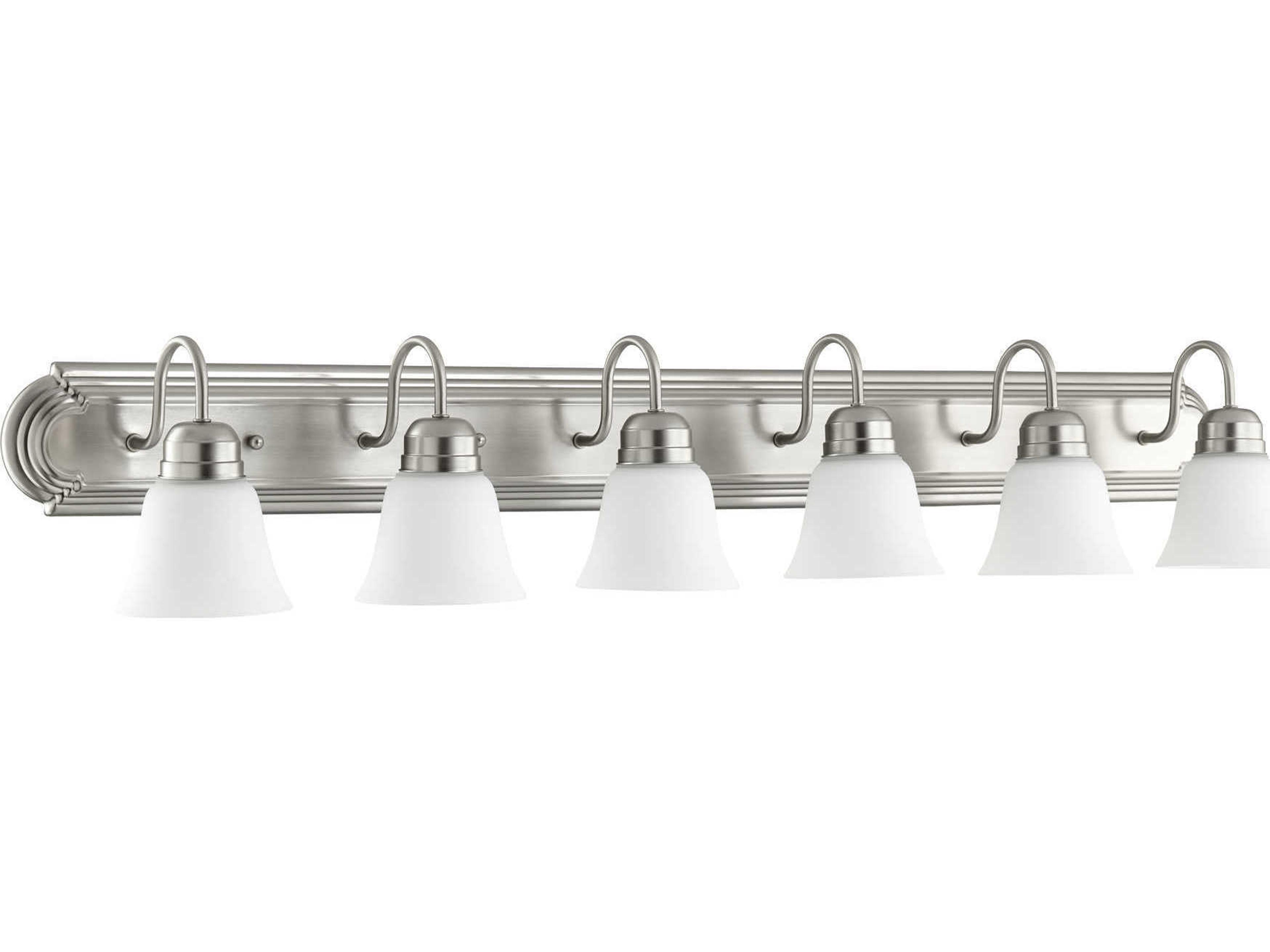 6-Light Satin Nickel With Opal Glass Vanity Light