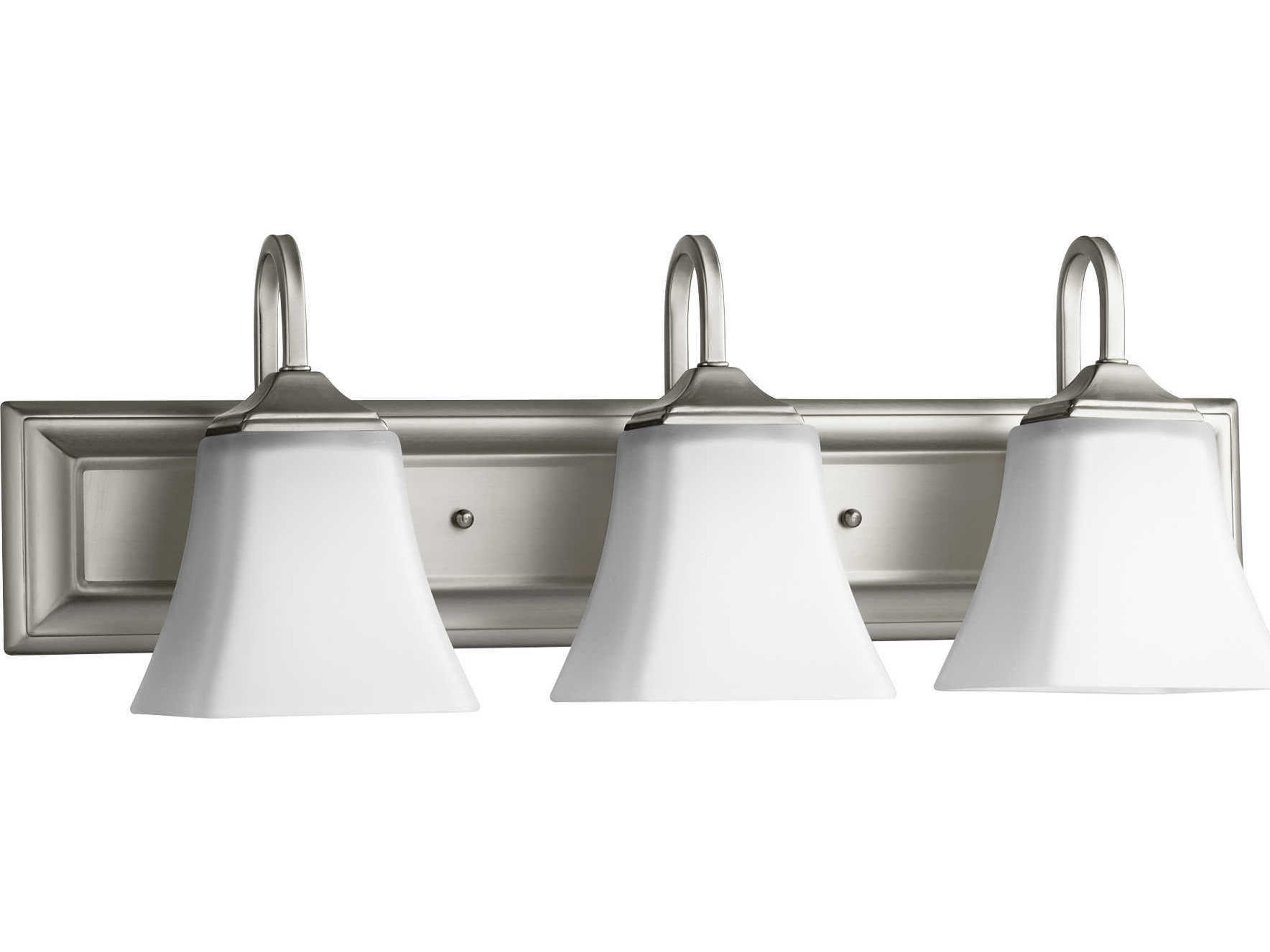 3-Light Satin Nickel With Opal Glass Vanity Light