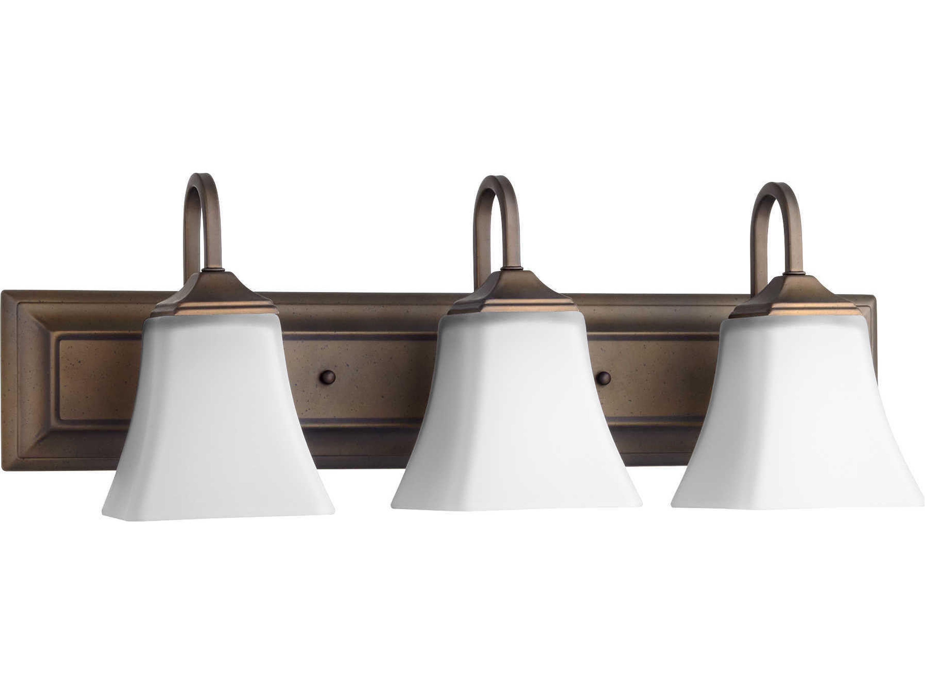 3-Light Oiled Bronze With Satin Opal Glass Vanity Light