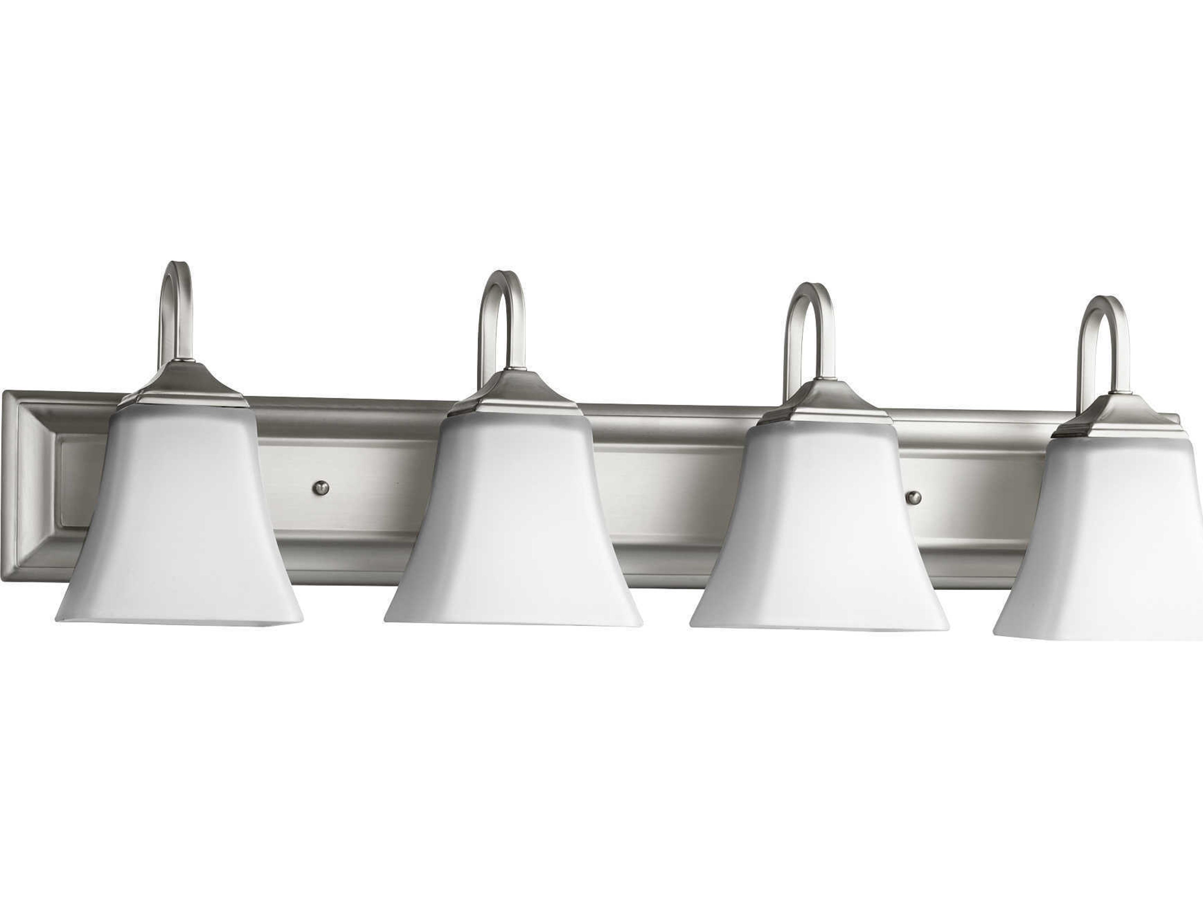 4-Light Satin Nickel With Opal Glass Vanity Light