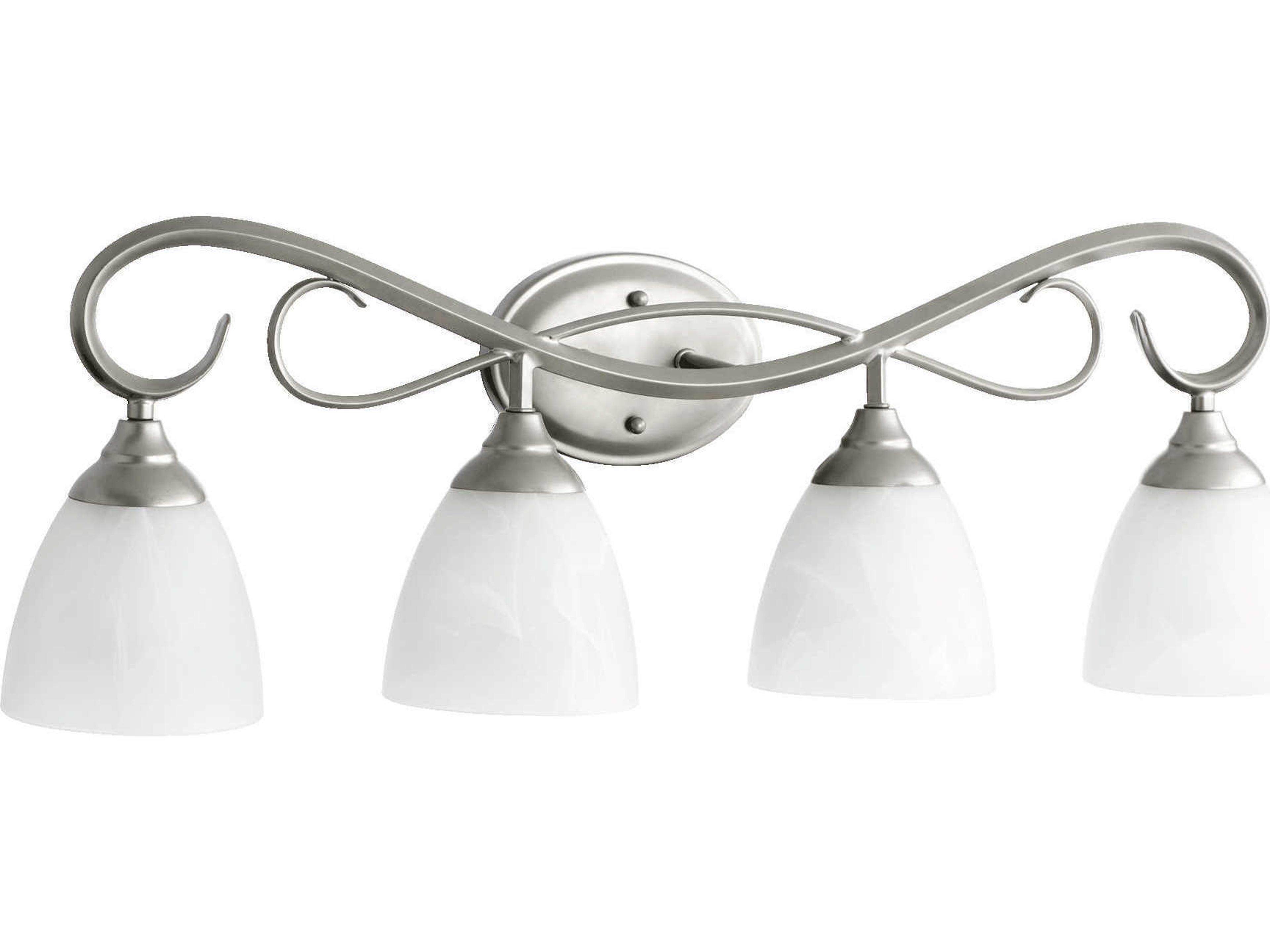 Powell 4-Light Classic Nickel Glass Vanity Light