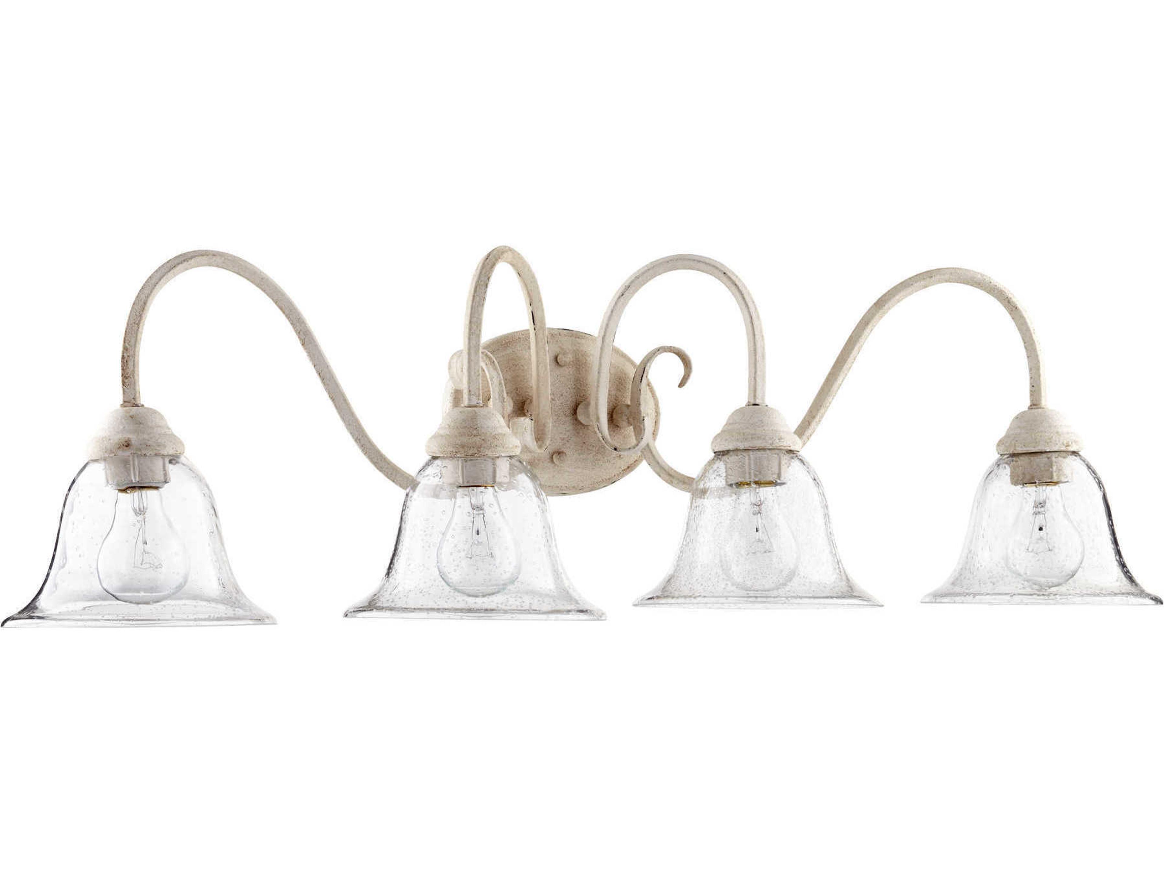 Spencer 4-Light Persian White With Clear Seeded Glass Vanity Light