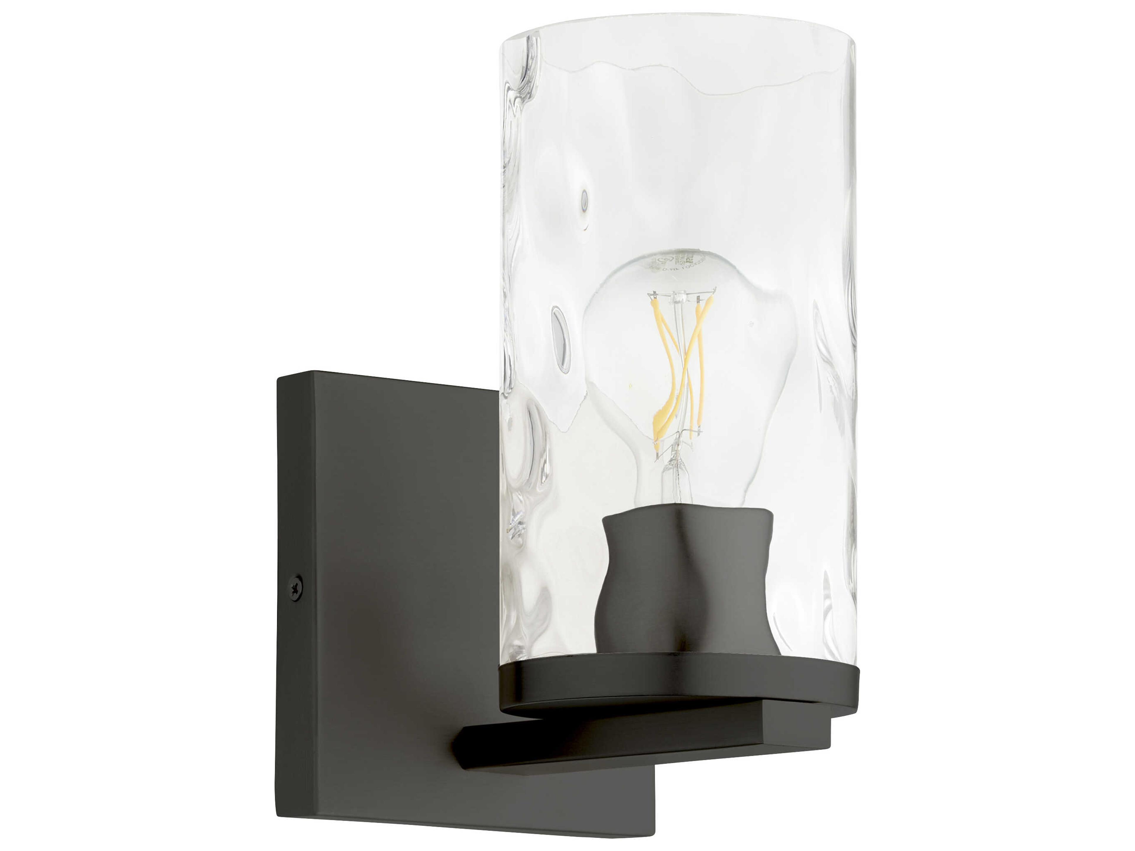 Steinway 1-Light Matte Black Glass Wall Sconce