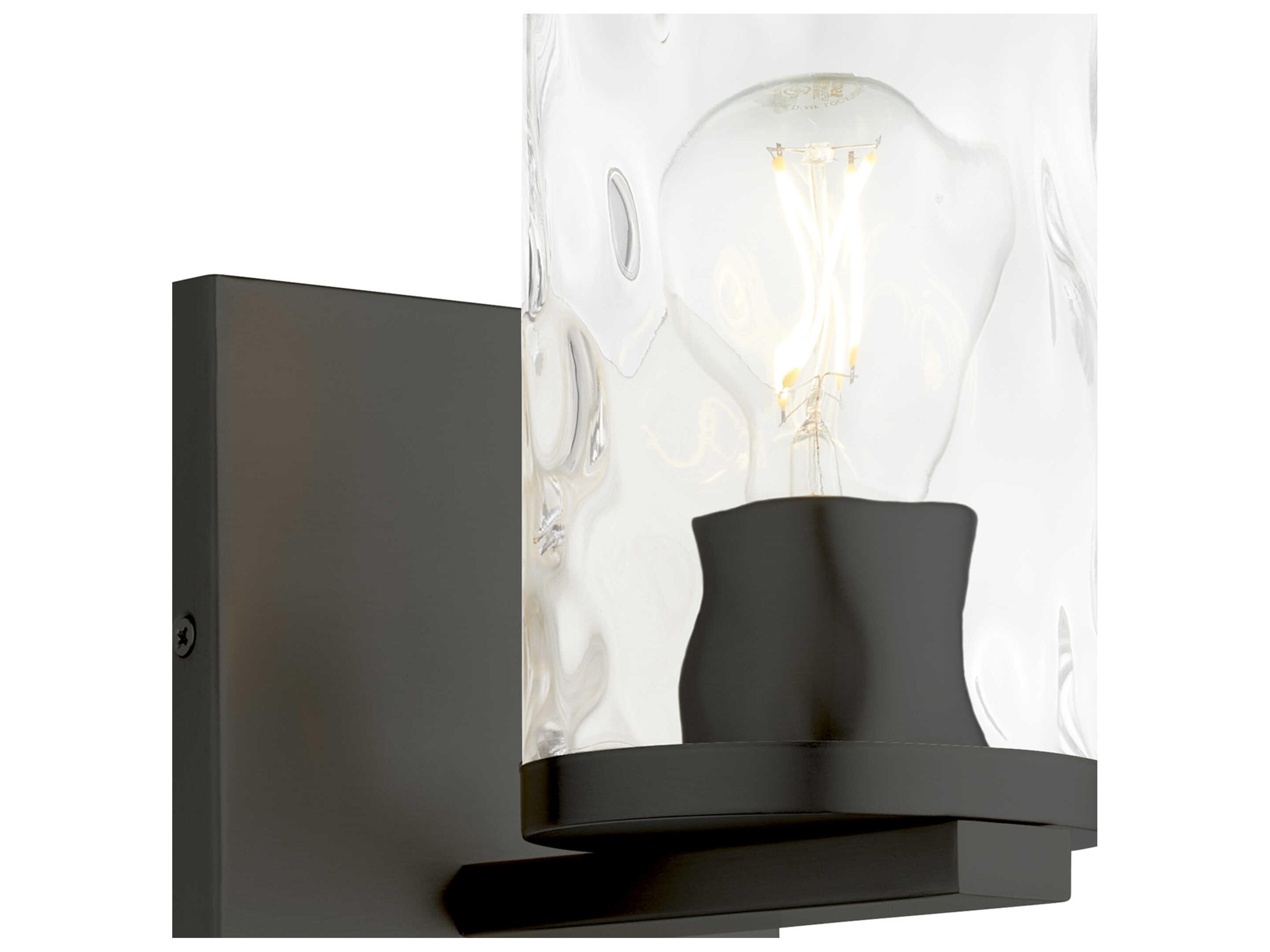 Quorum Steinway 1-Light Matte Black Glass Wall Sconce