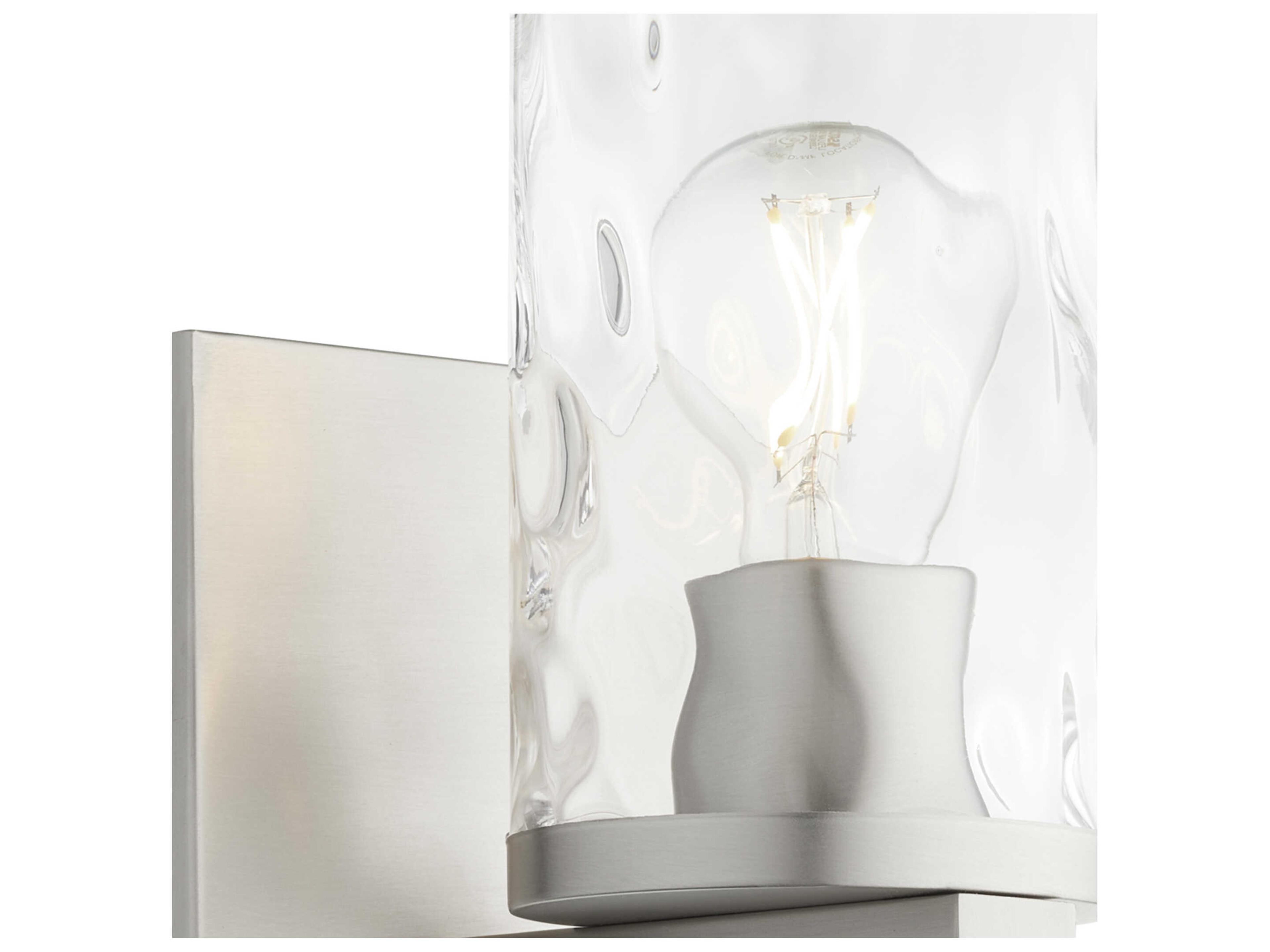 Quorum Steinway 1-Light Satin Nickel Glass Wall Sconce