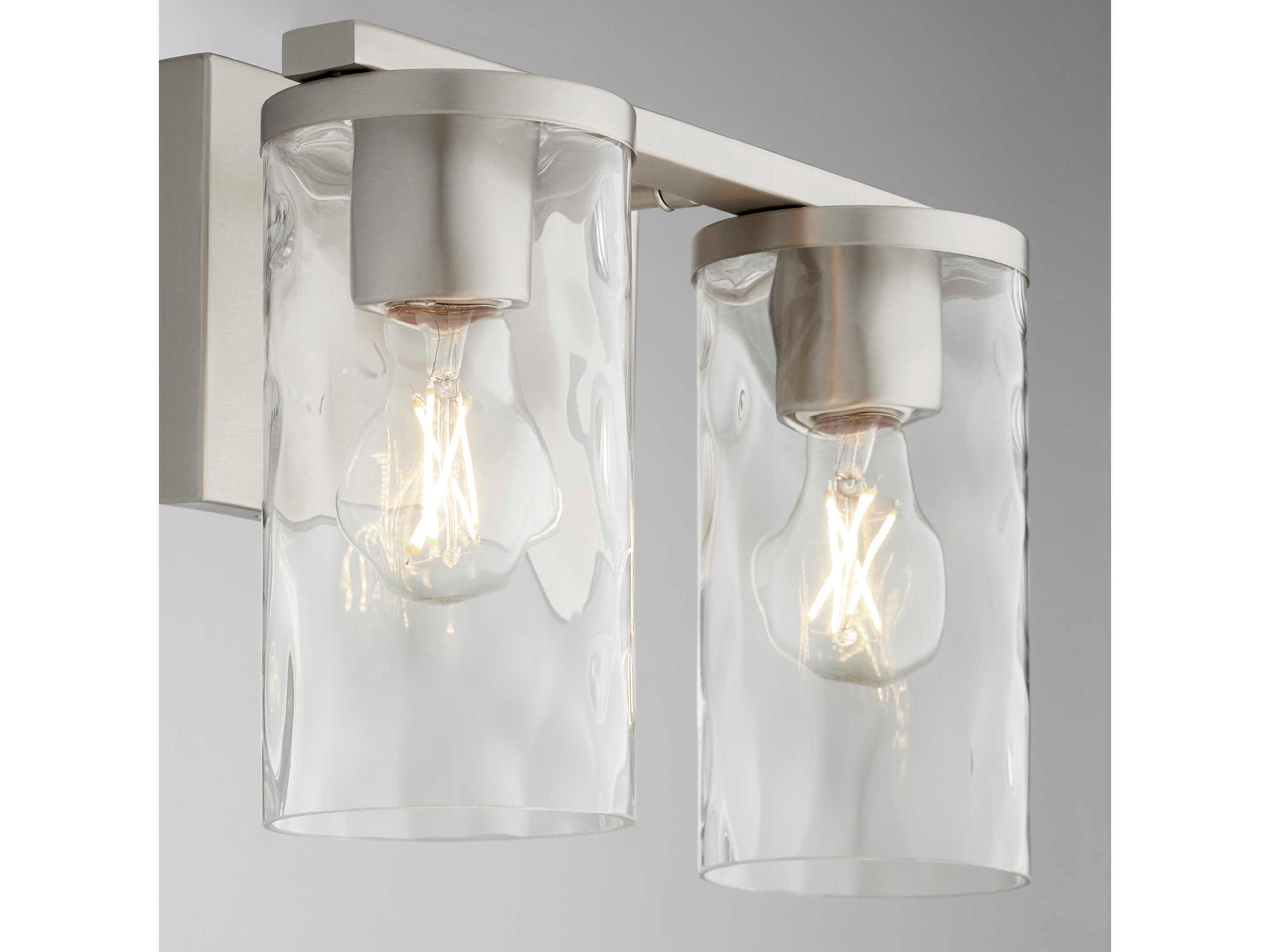 Quorum Steinway 2-Light Satin Nickel Glass Vanity Light