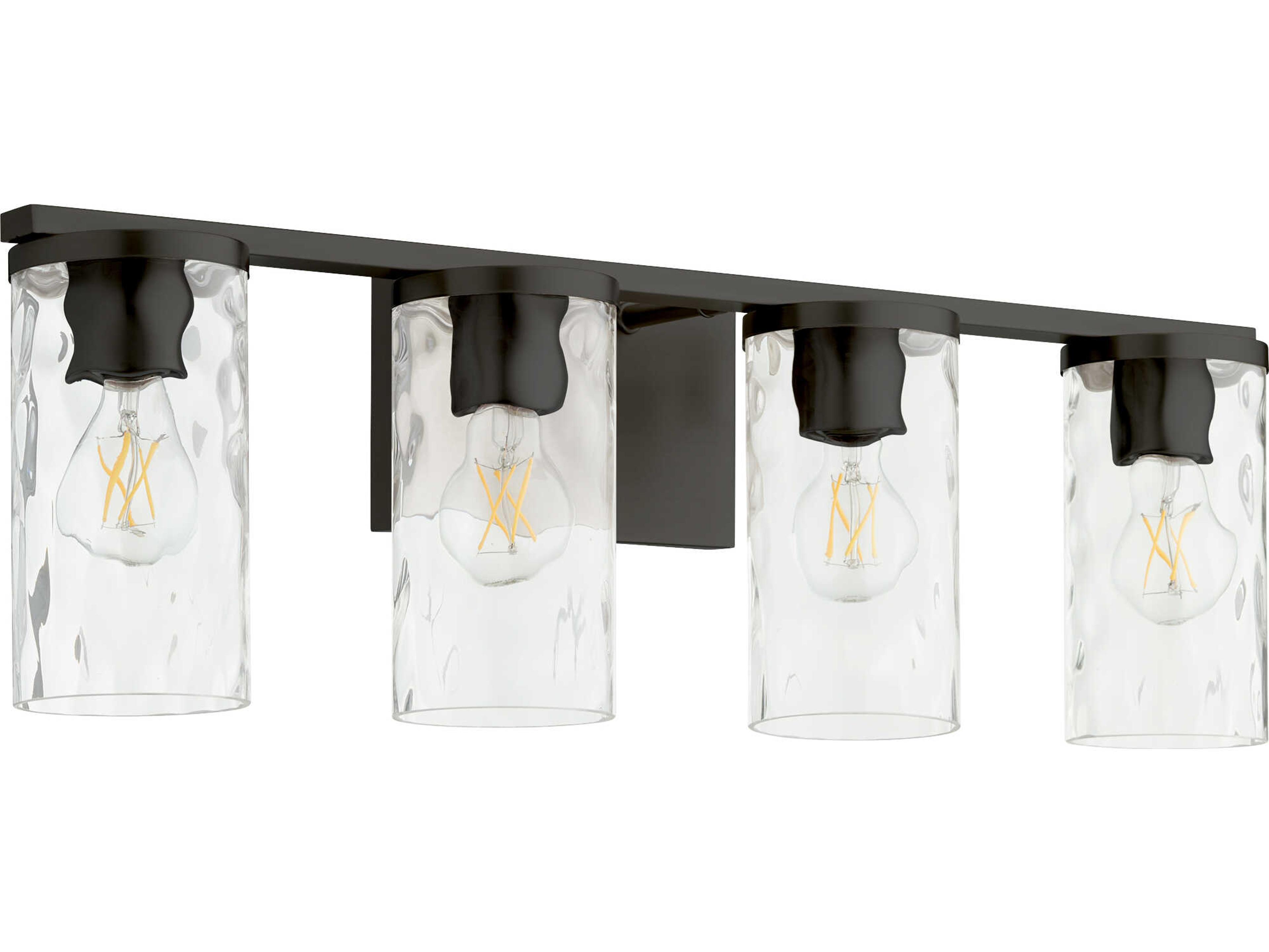 Steinway 4-Light Matte Black Glass Vanity Light