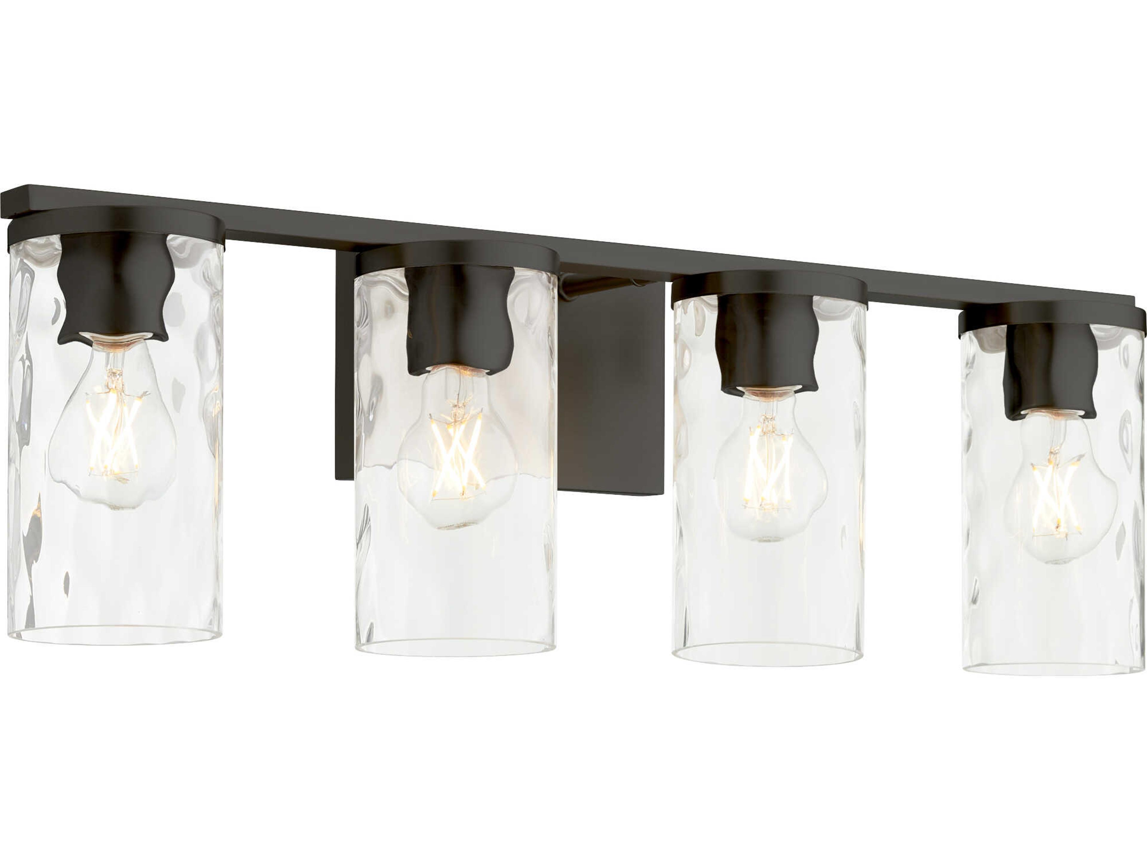 Quorum Steinway 4-Light Matte Black Glass Vanity Light