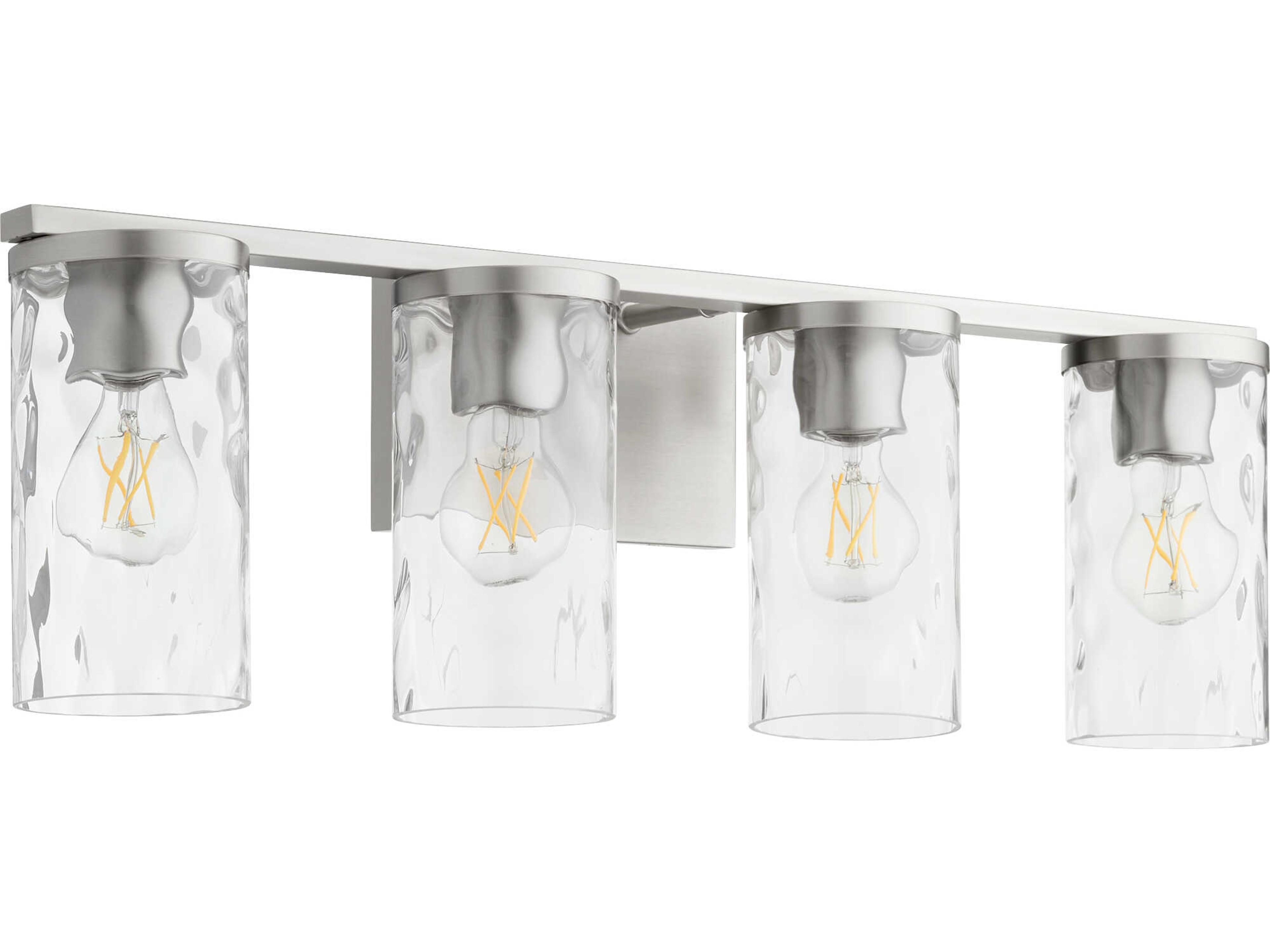 Steinway 4-Light Satin Nickel Glass Vanity Light