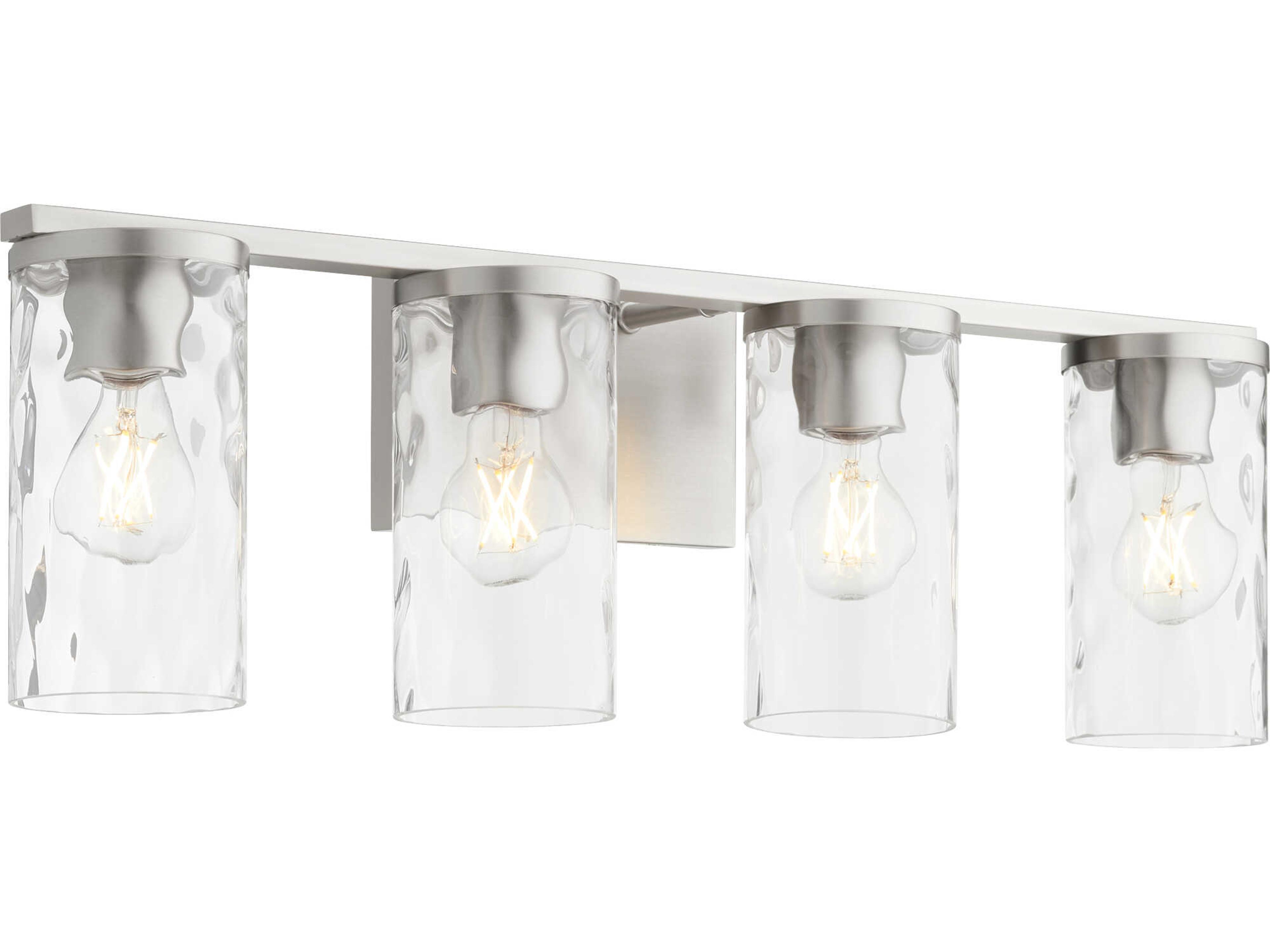 Quorum Steinway 4-Light Satin Nickel Glass Vanity Light
