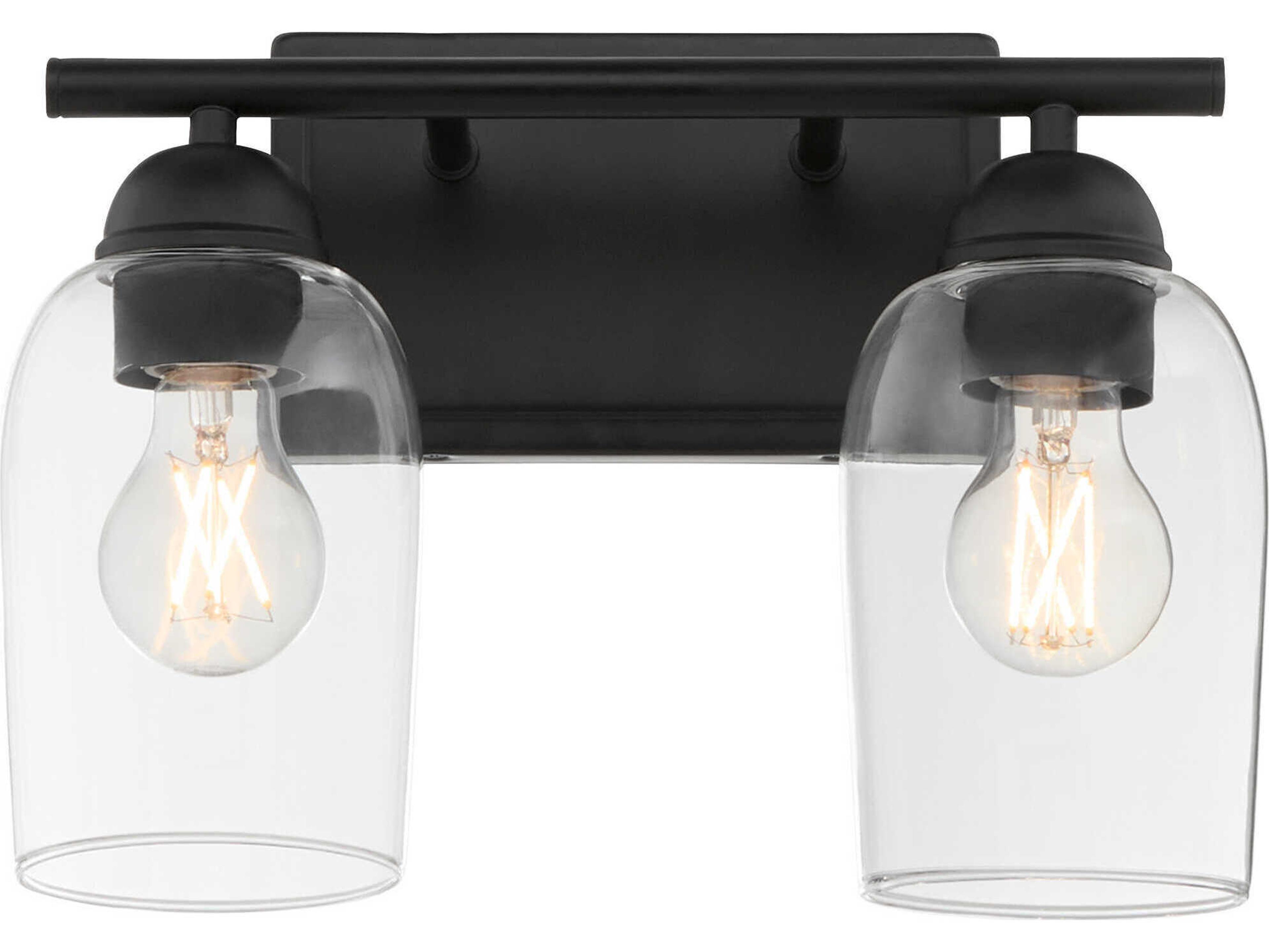 Quorum Wallinger 2-Light Matte Black Vanity Light