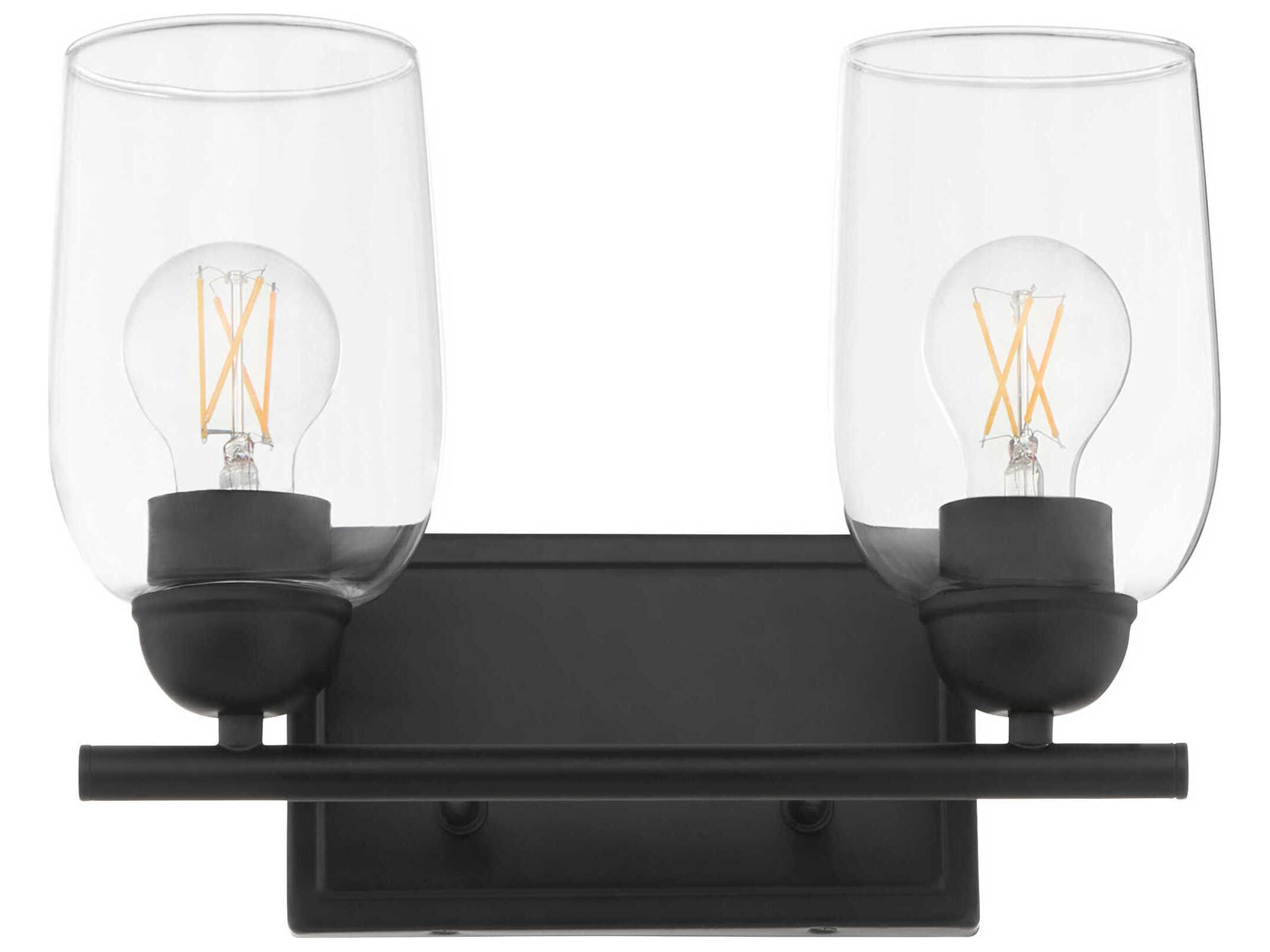 Quorum Wallinger 2-Light Matte Black Vanity Light