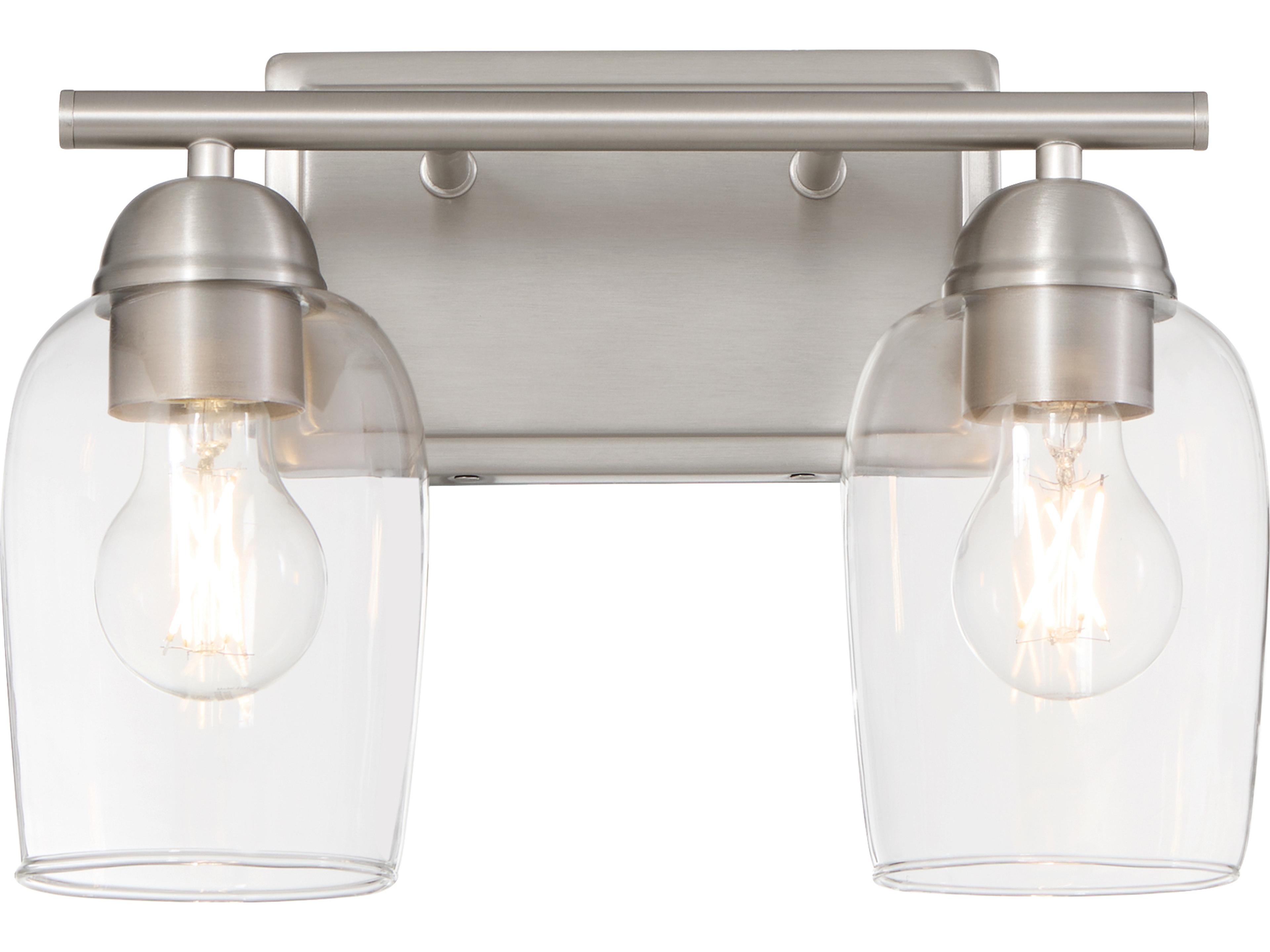 Quorum Wallinger 2-Light Satin Nickel Vanity Light