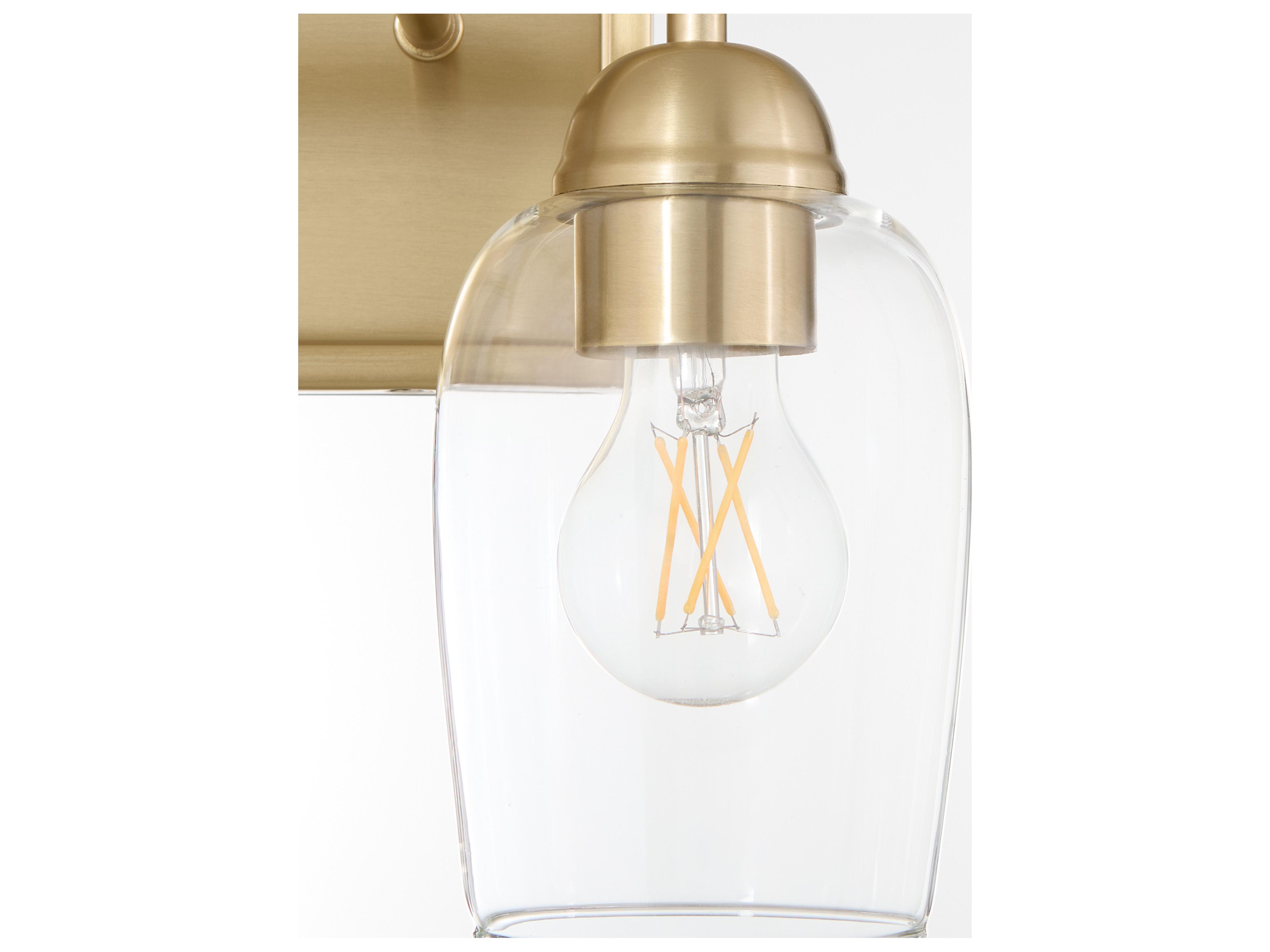 Quorum Wallinger 2-Light Aged Brass Vanity Light