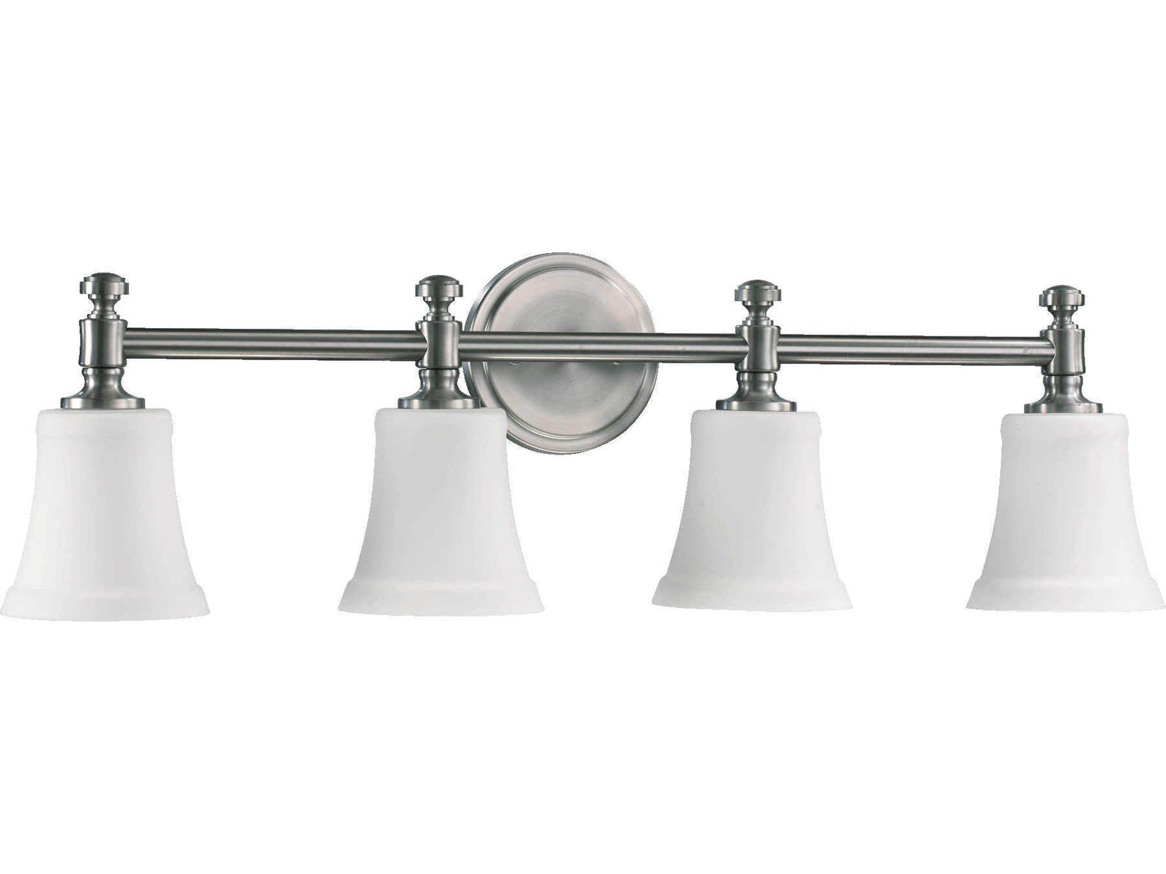 Rossington 4-Light Satin Nickel Glass Vanity Light