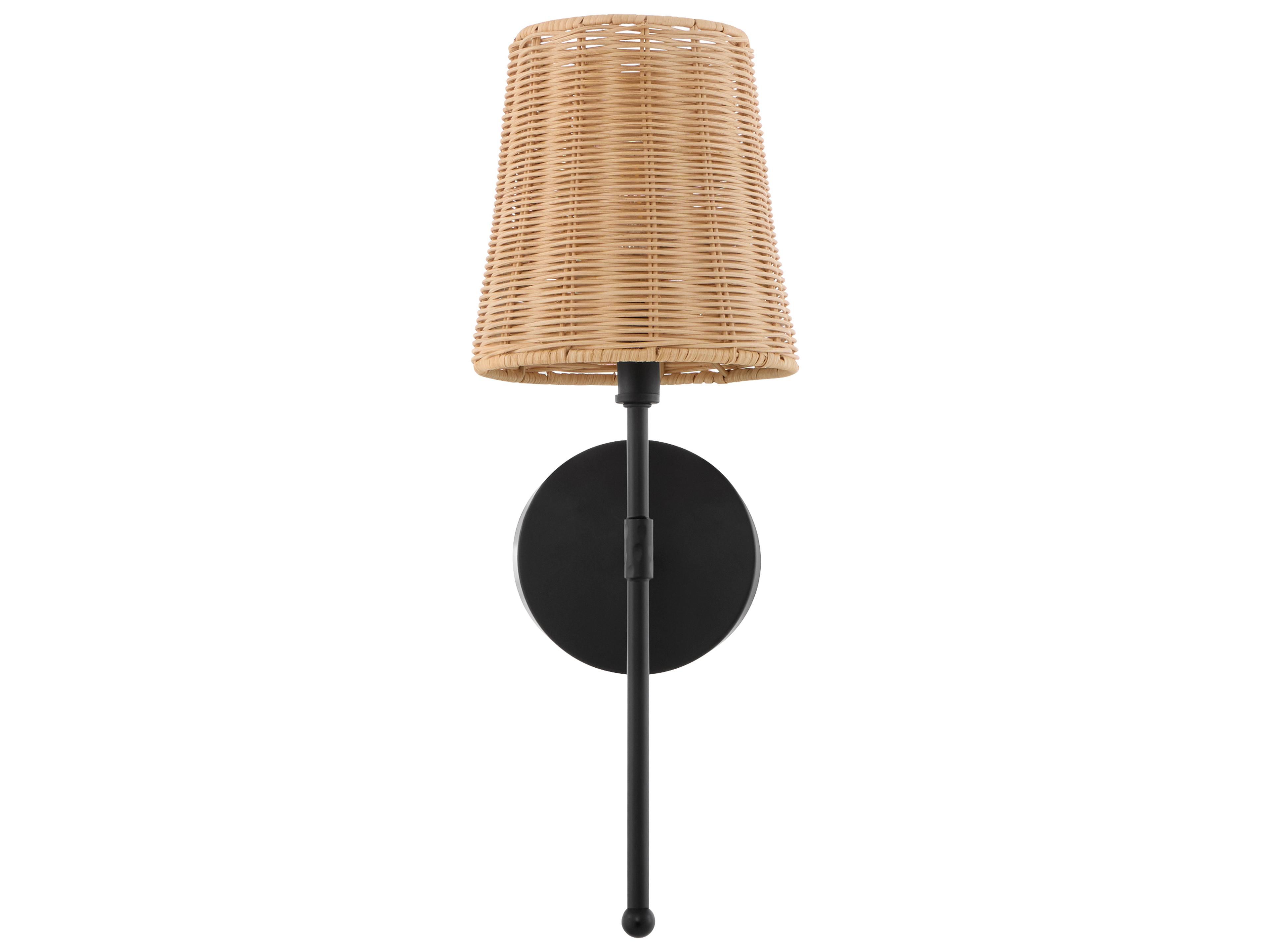 Quorum Fairview 1-Light Matte Black Wood Wall Sconce