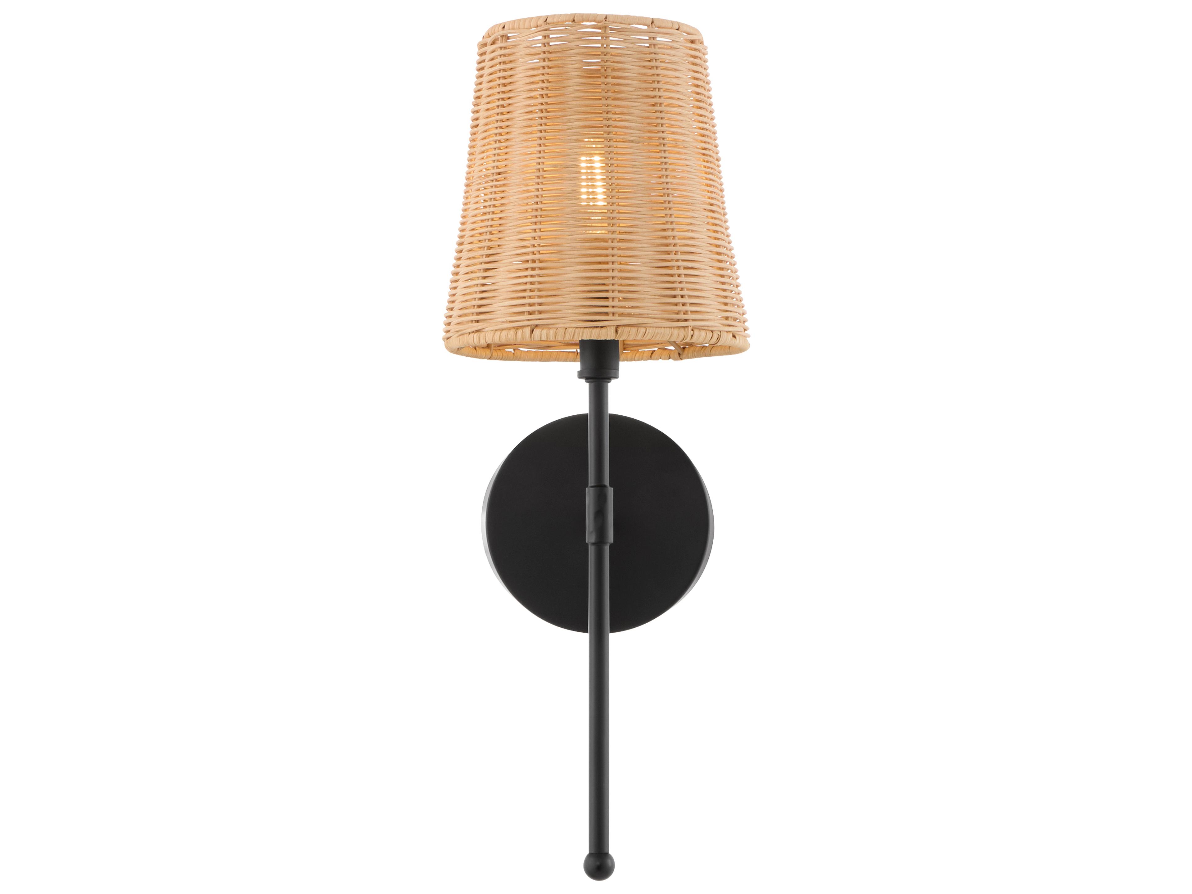 Quorum Fairview 1-Light Matte Black Wood Wall Sconce