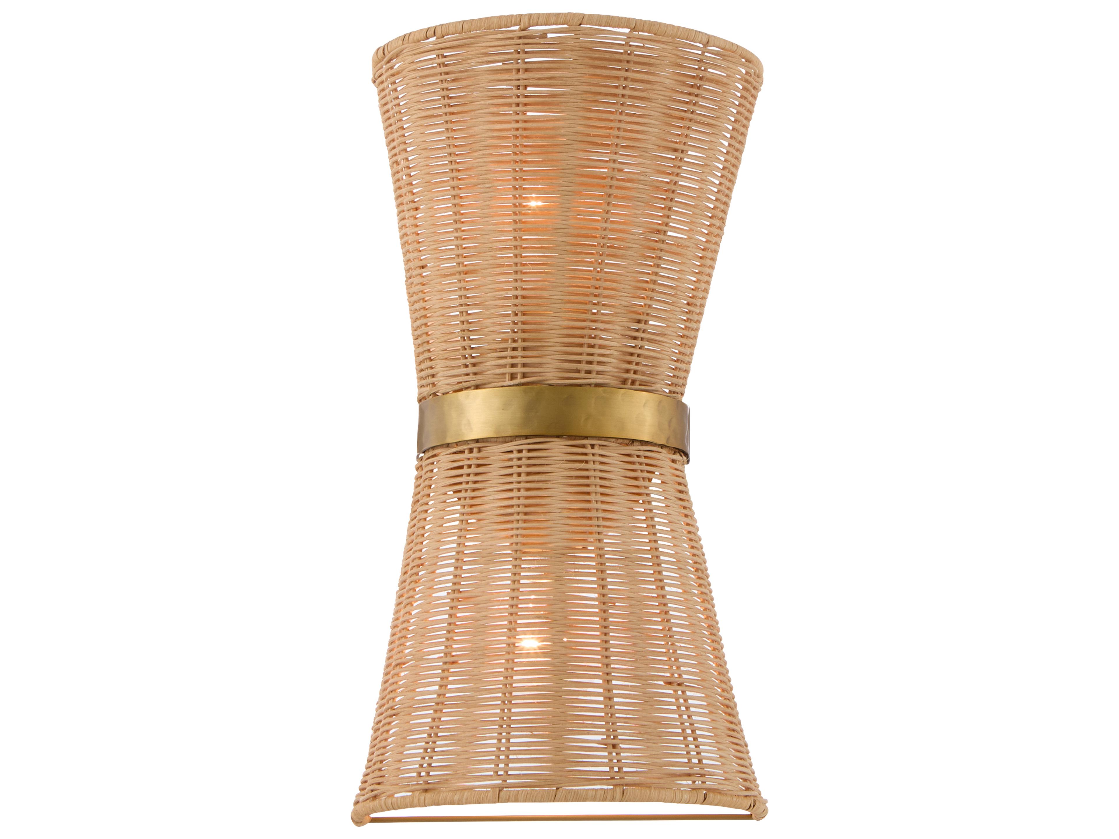 Fairview 2-Light Brushed Brass Wood Wall Sconce