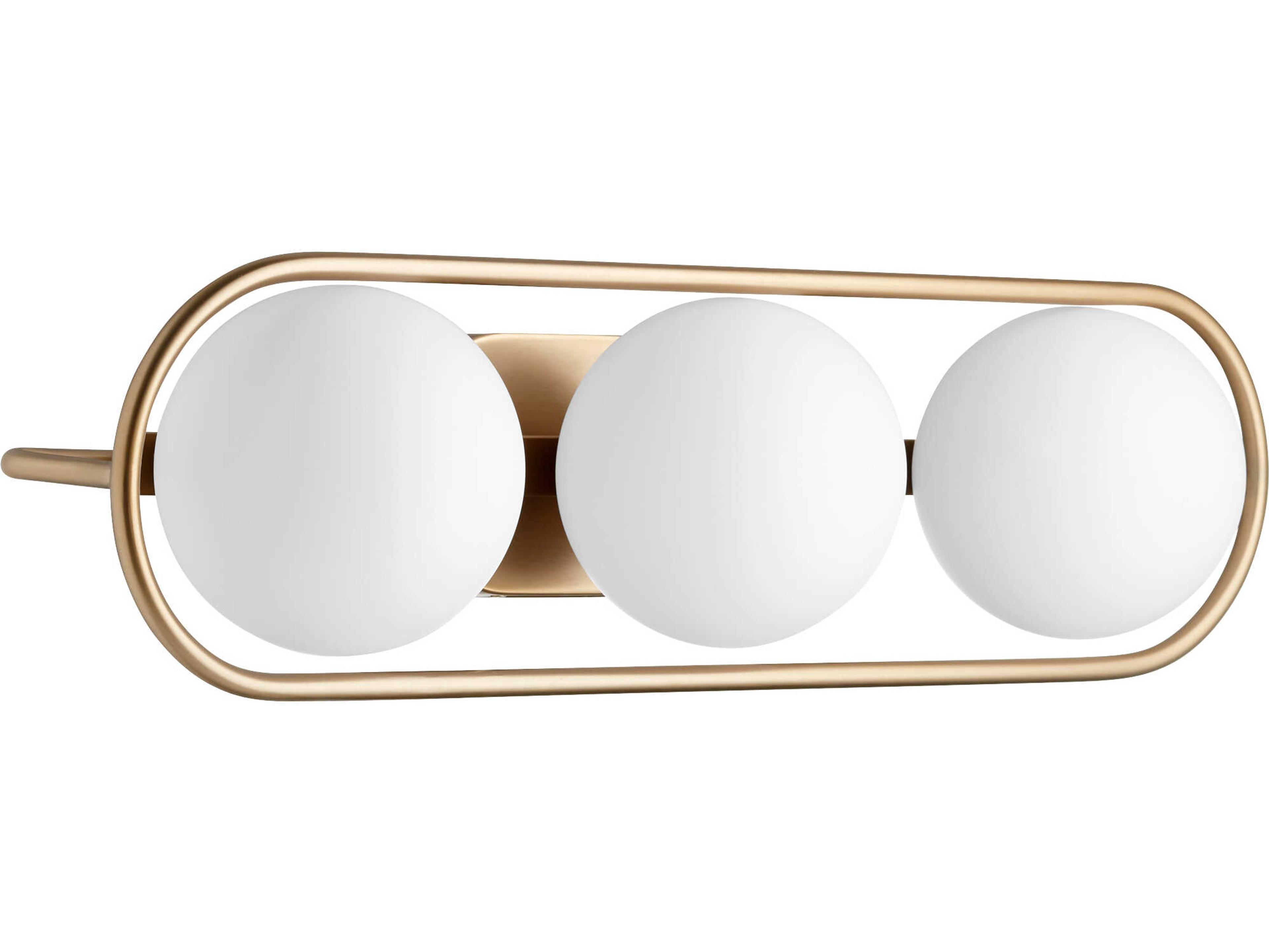 Belmont 3-Light Aged Brass Glass Vanity Light