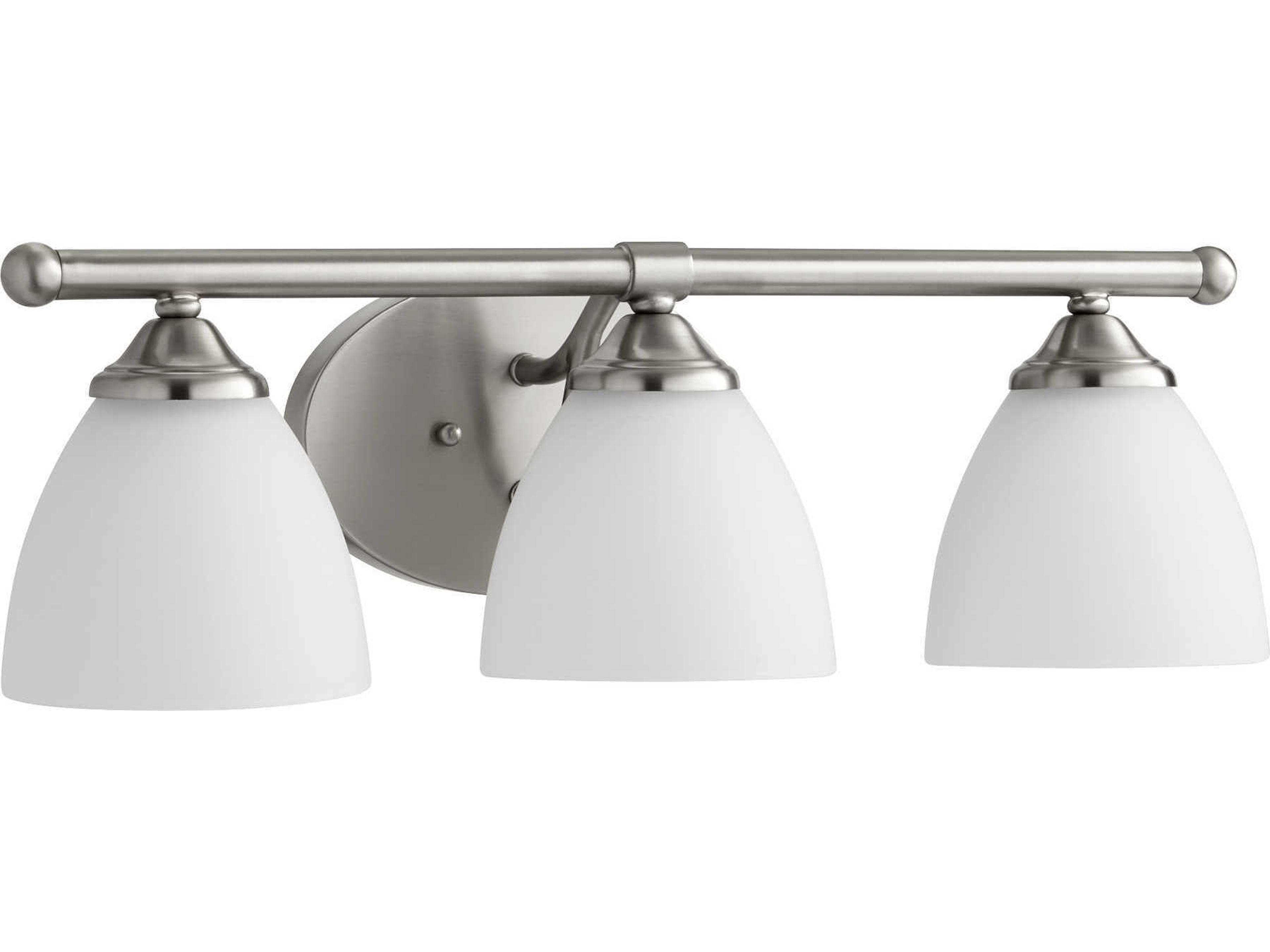 Brooks 3-Light Satin Nickel With Opal Glass Vanity Light