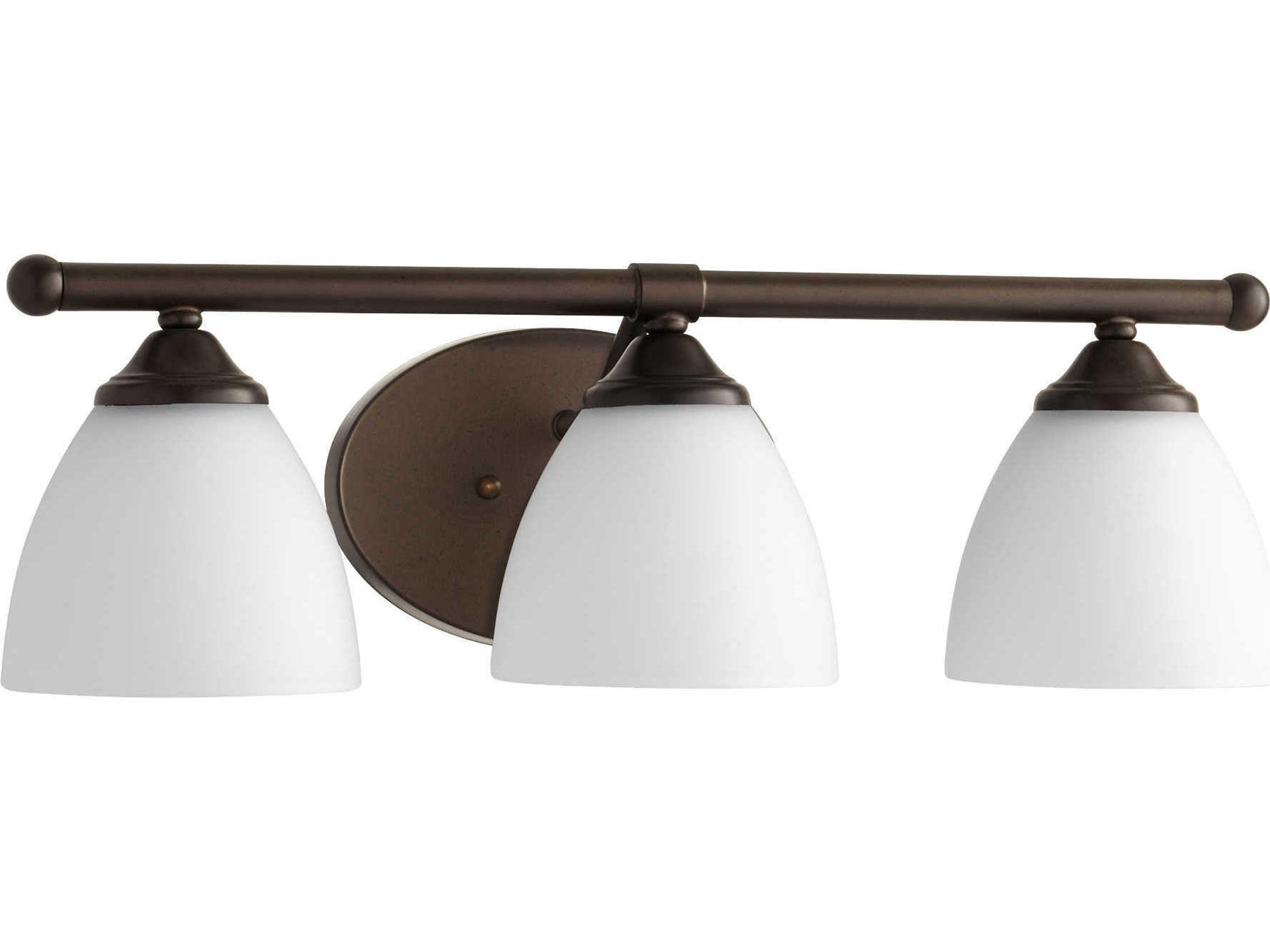 Brooks 3-Light Oiled Bronze With Satin Opal Glass Vanity Light