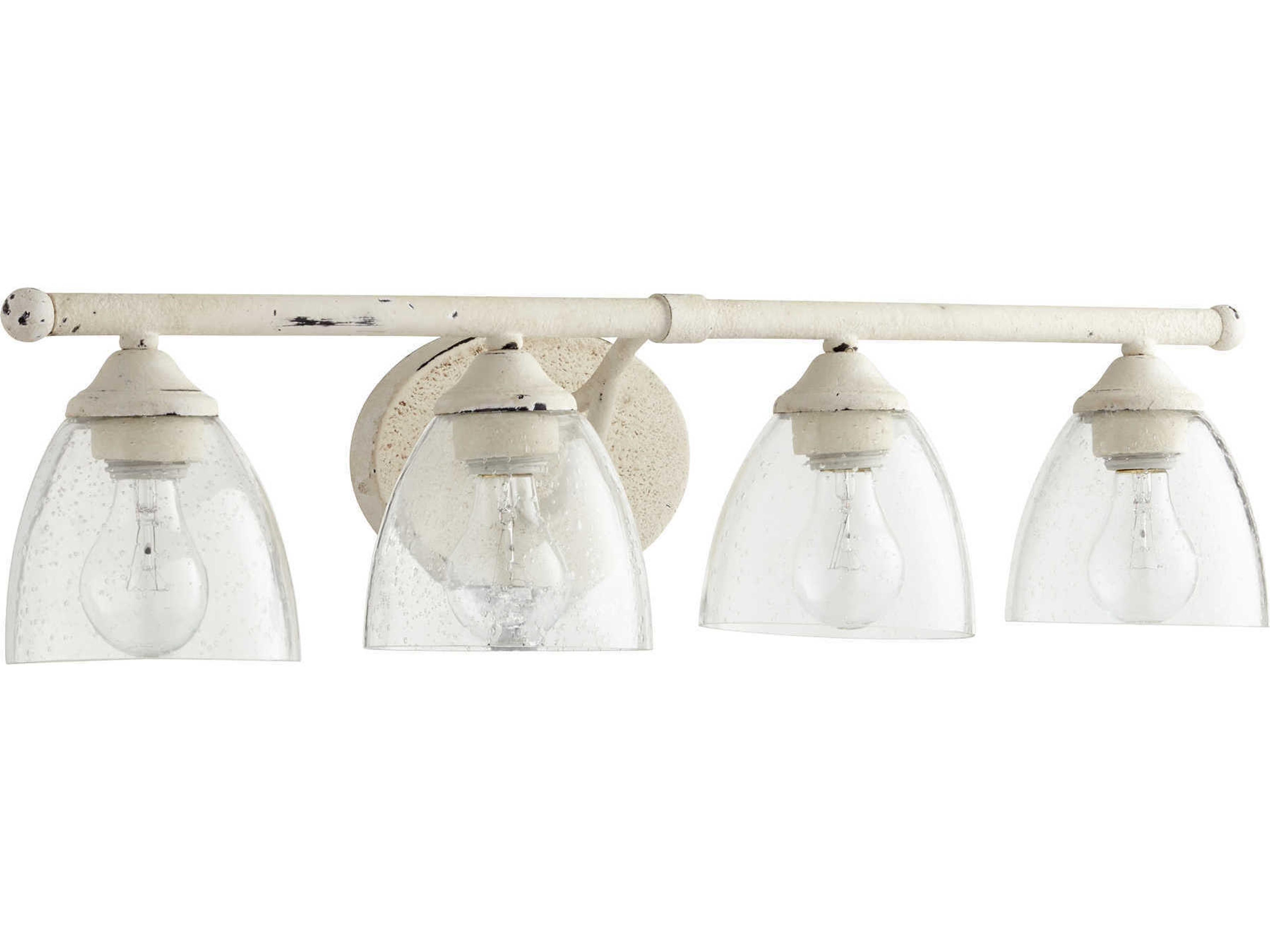 Brooks 4-Light Persian White With Clear Seeded Glass Vanity Light