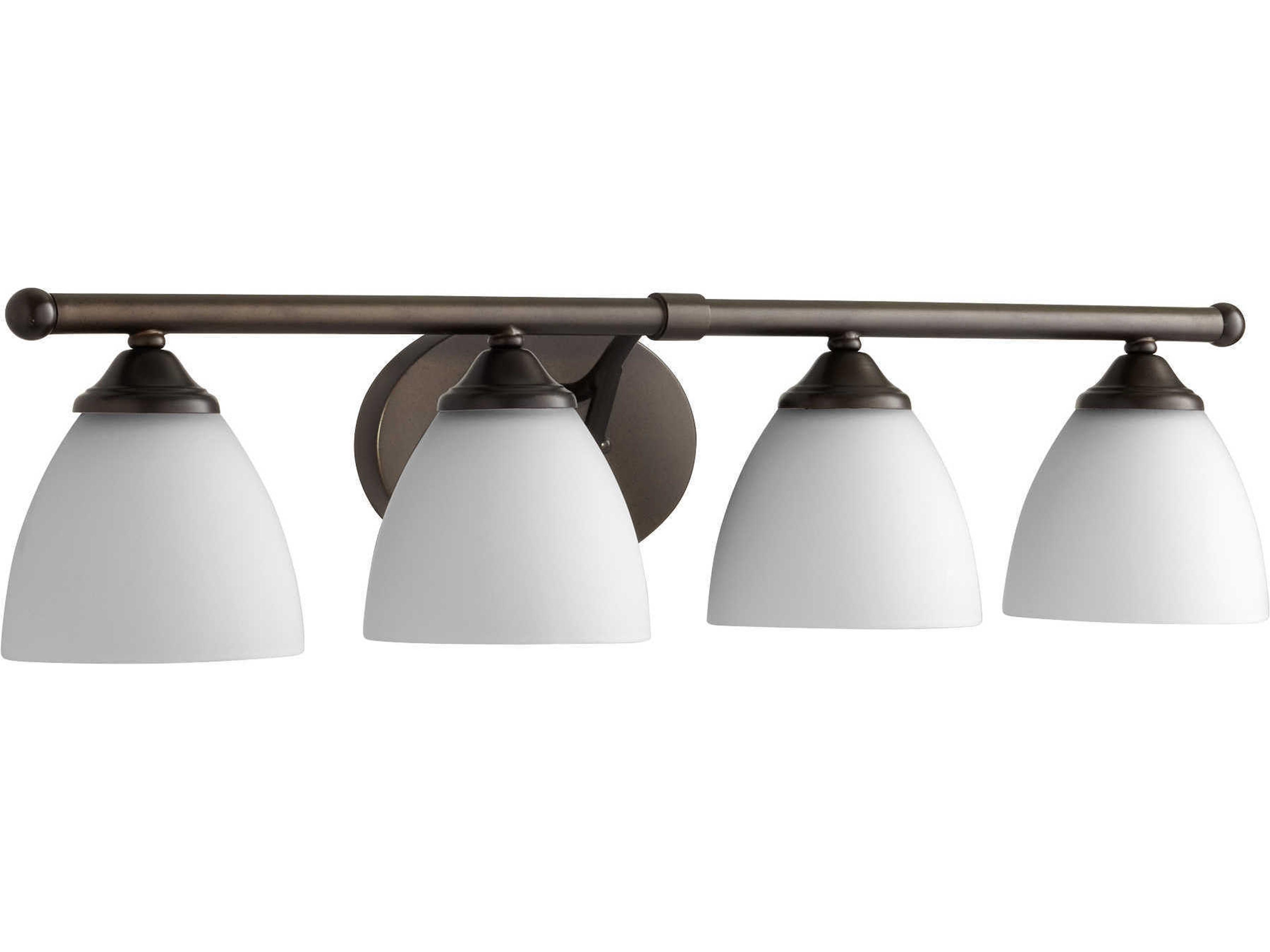 Brooks 4-Light Oiled Bronze With Satin Opal Glass Vanity Light