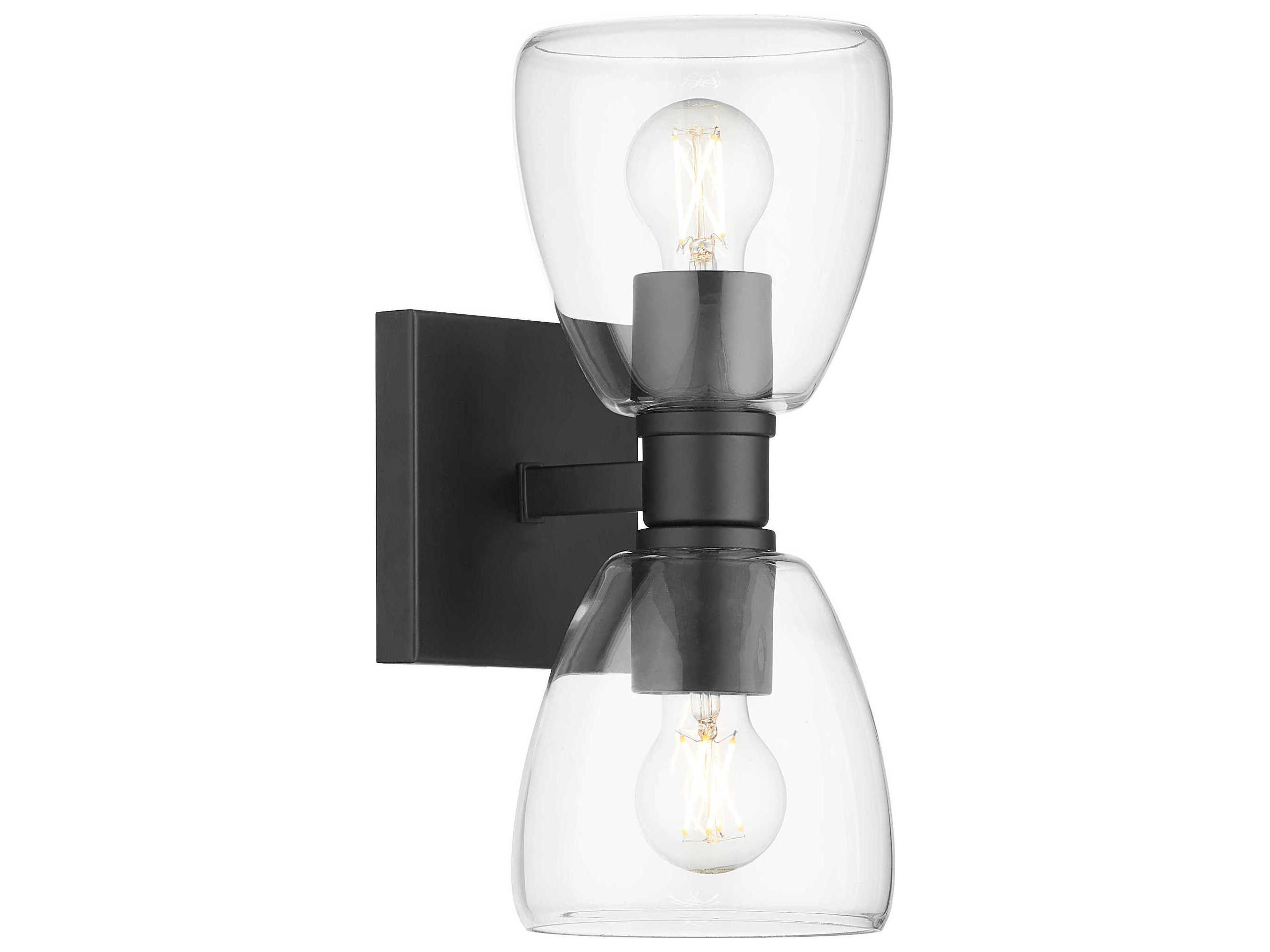 Relo 2-Light Matte Black Vanity Light
