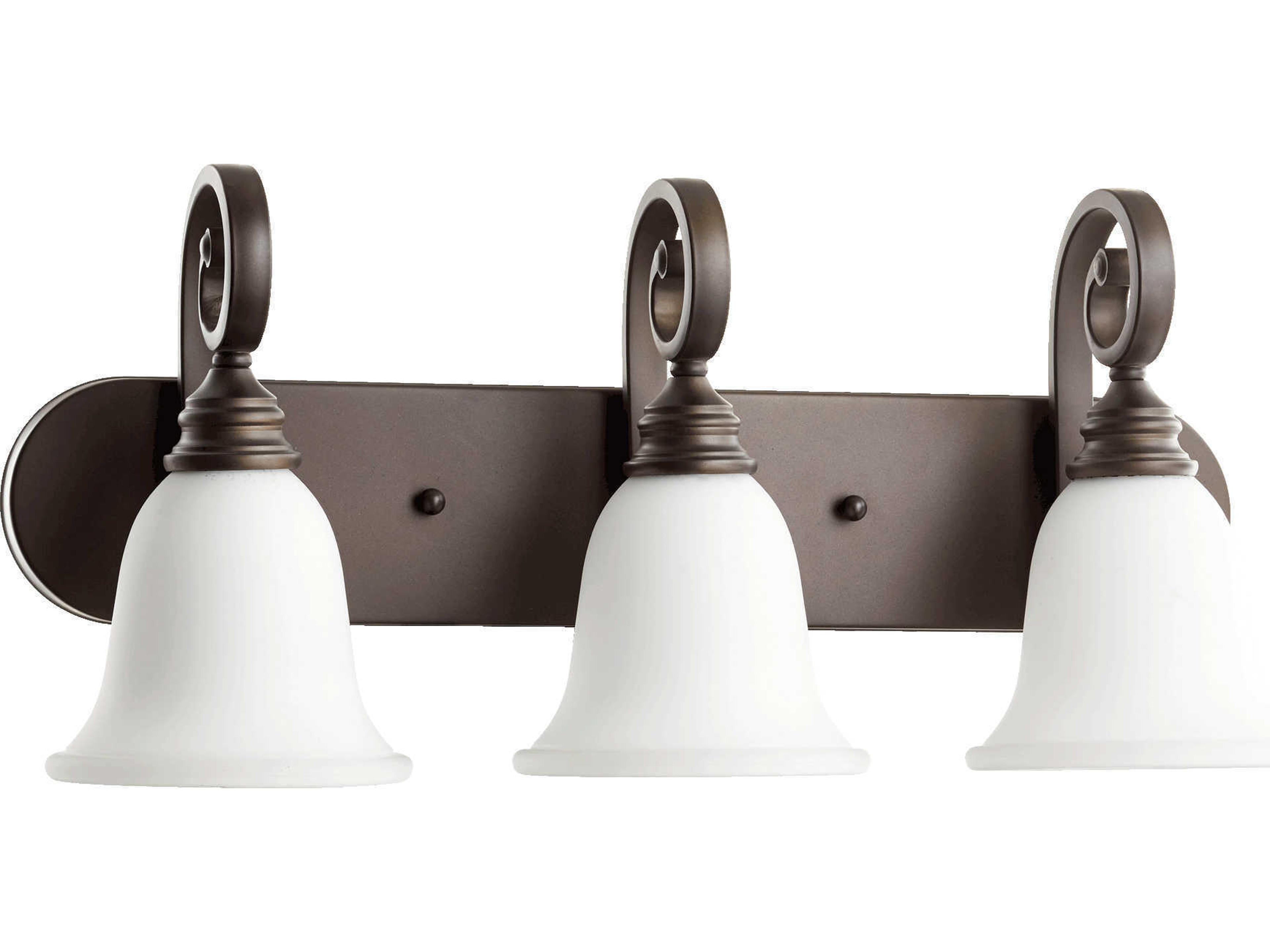 Bryant 3-Light Oiled Bronze With Satin Opal Glass Vanity Light