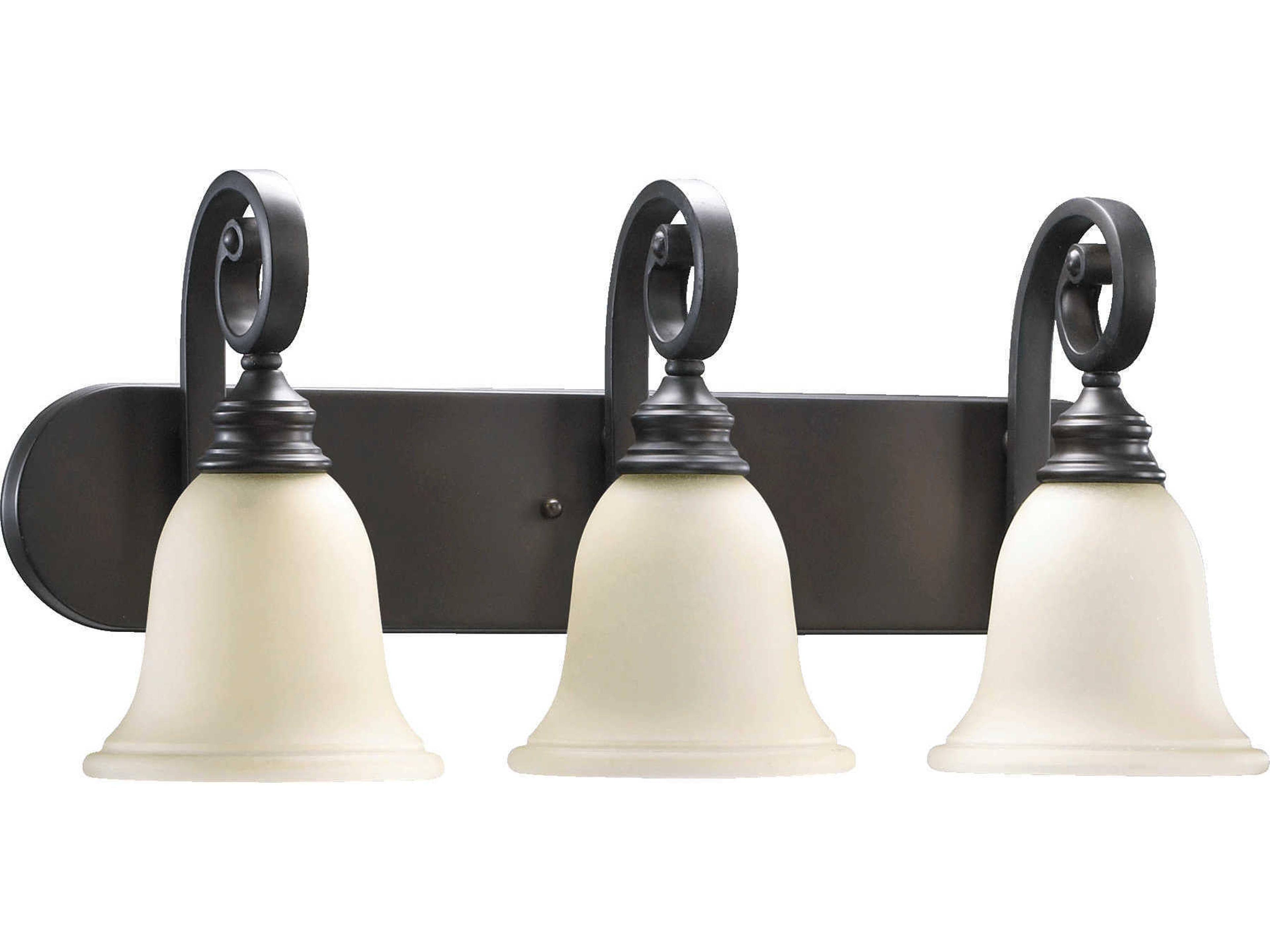 Bryant 3-Light Oiled Bronze Glass Vanity Light
