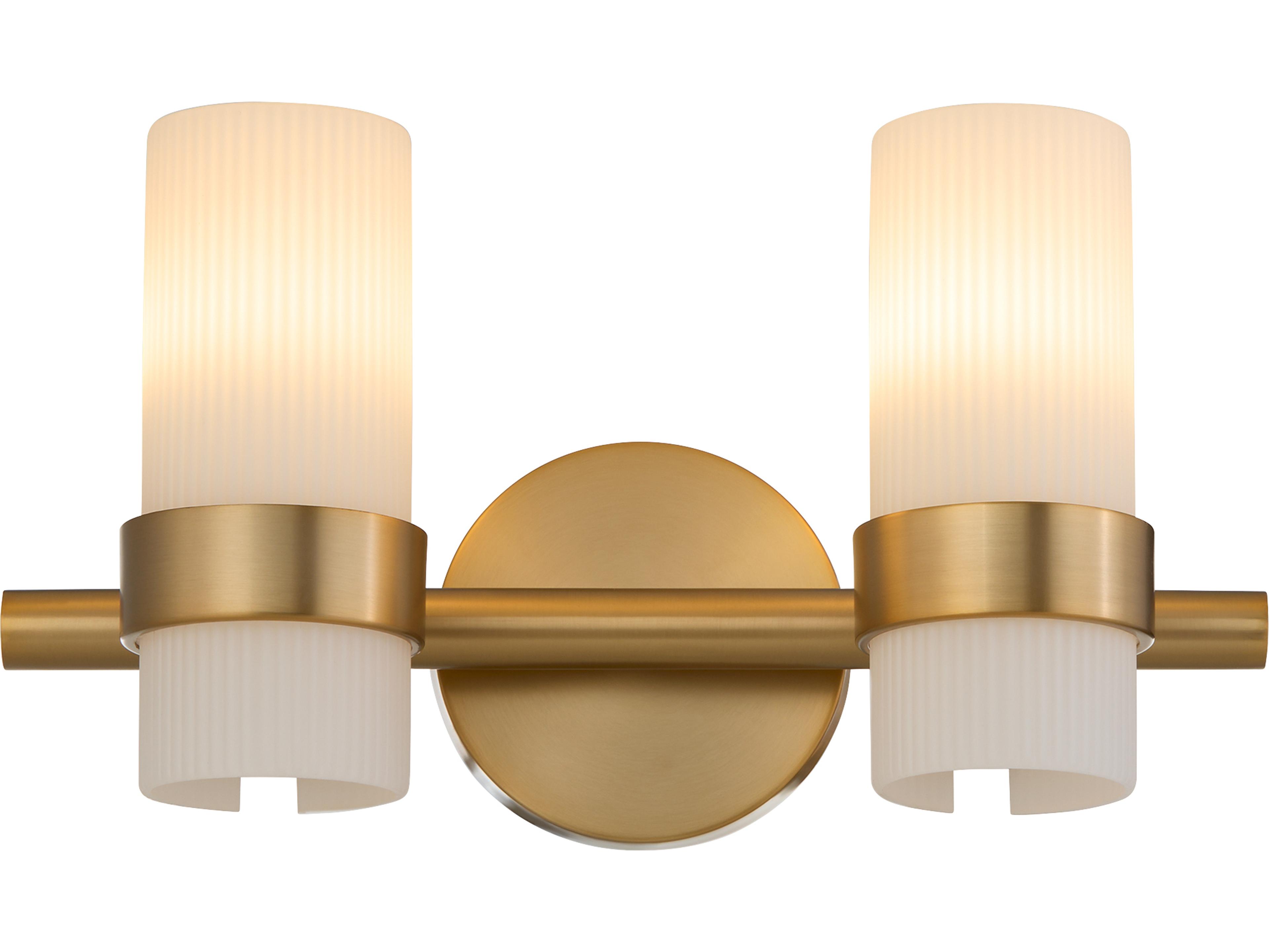 Quorum Sojourn 2-Light Brushed Brass Vanity Light