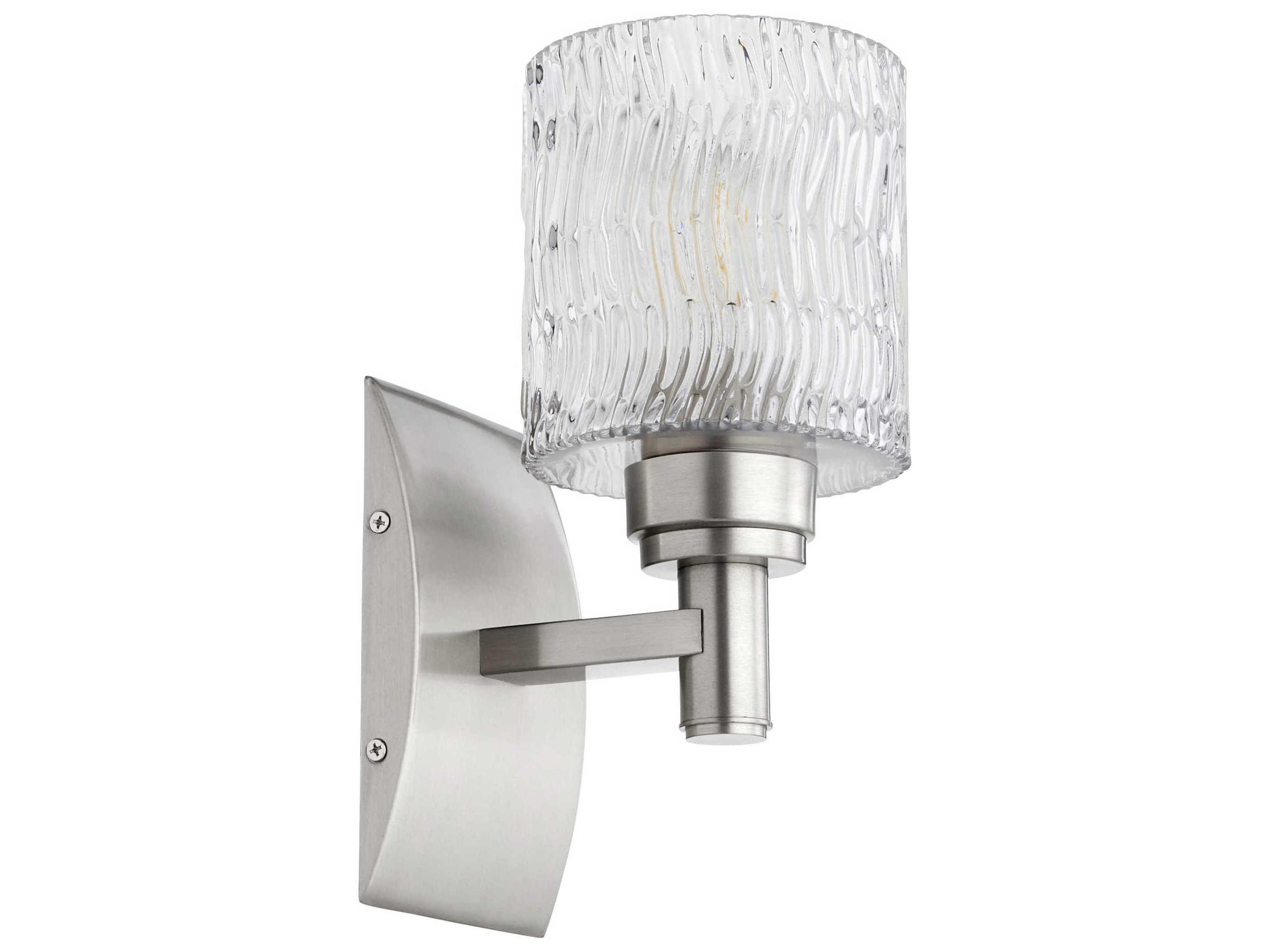 Stadium 1-Light Satin Nickel Glass Wall Sconce
