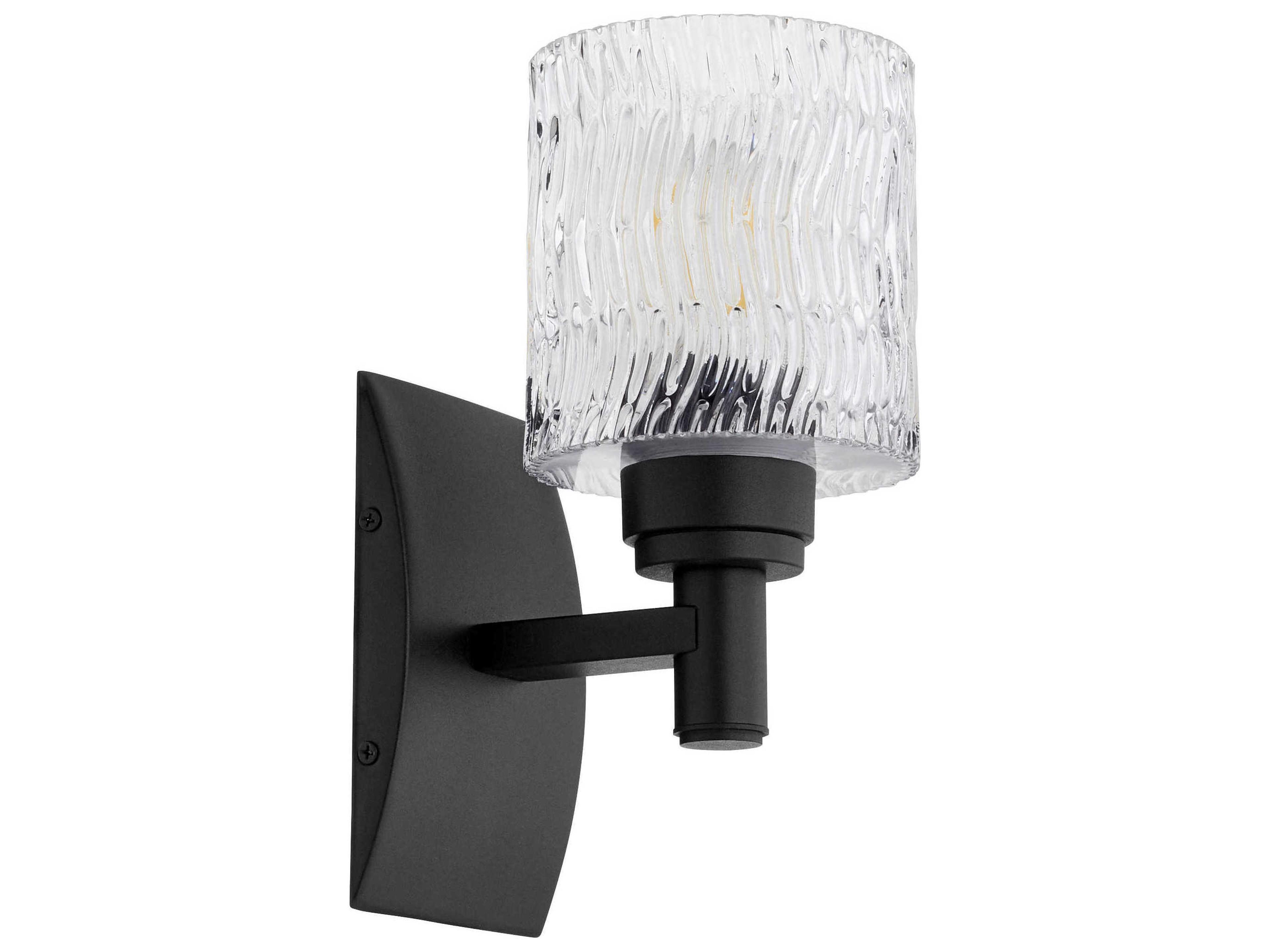 Stadium 1-Light Noir Black Glass Wall Sconce