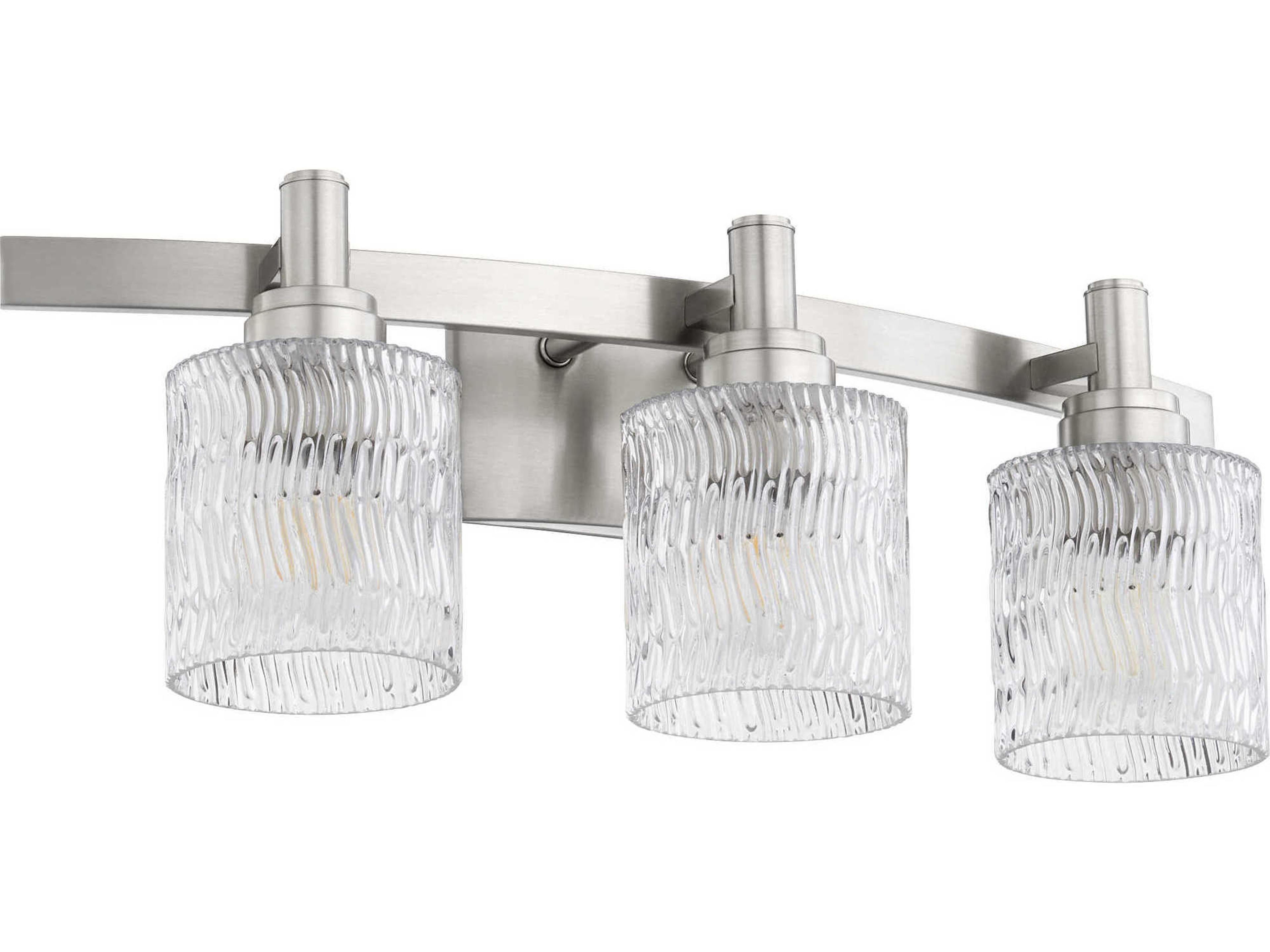 Stadium 3-Light Satin Nickel Glass Vanity Light