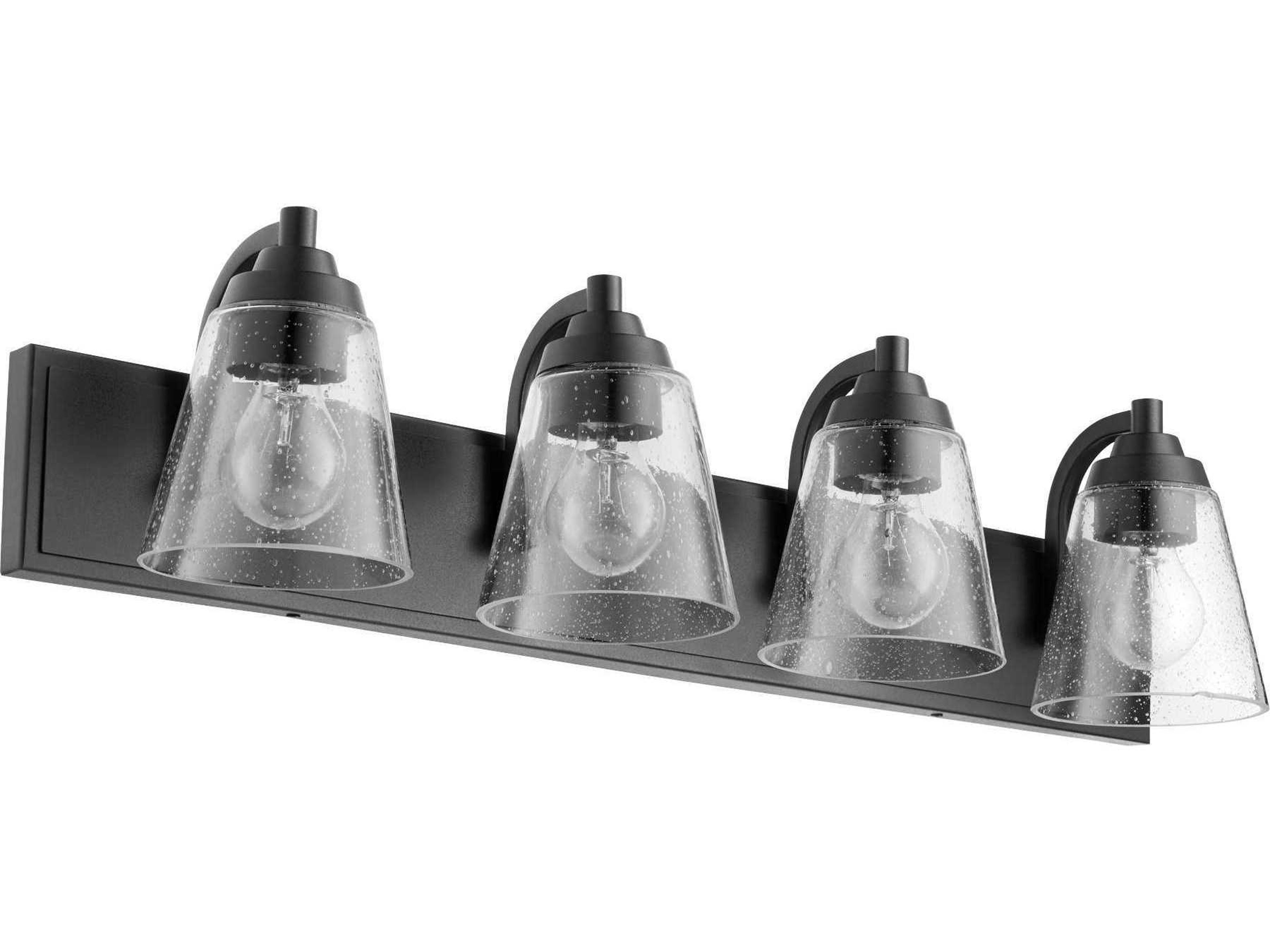 4-Light Noir Black Glass Vanity Light