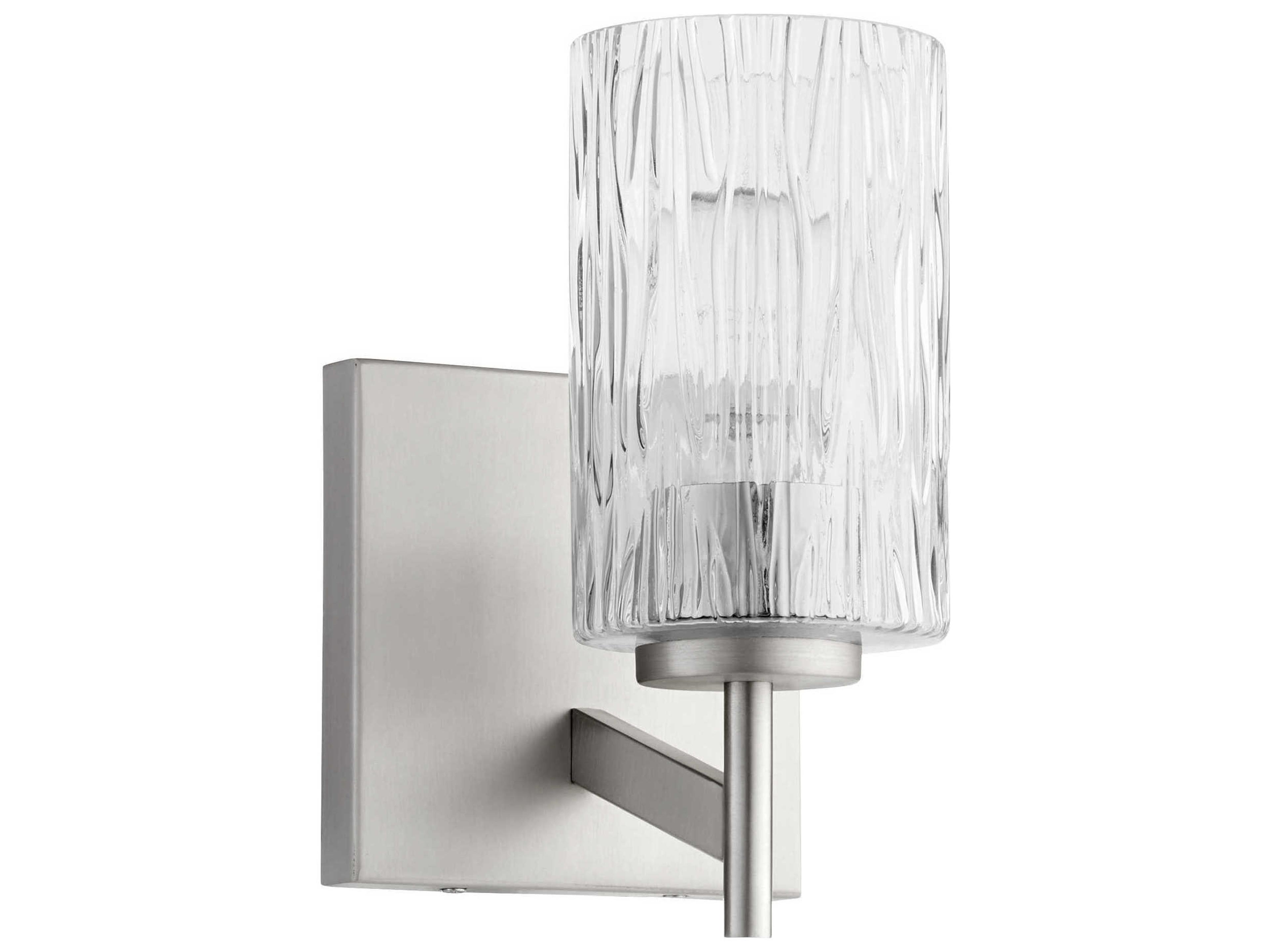 Quorum 1-Light Satin Nickel Glass Wall Sconce