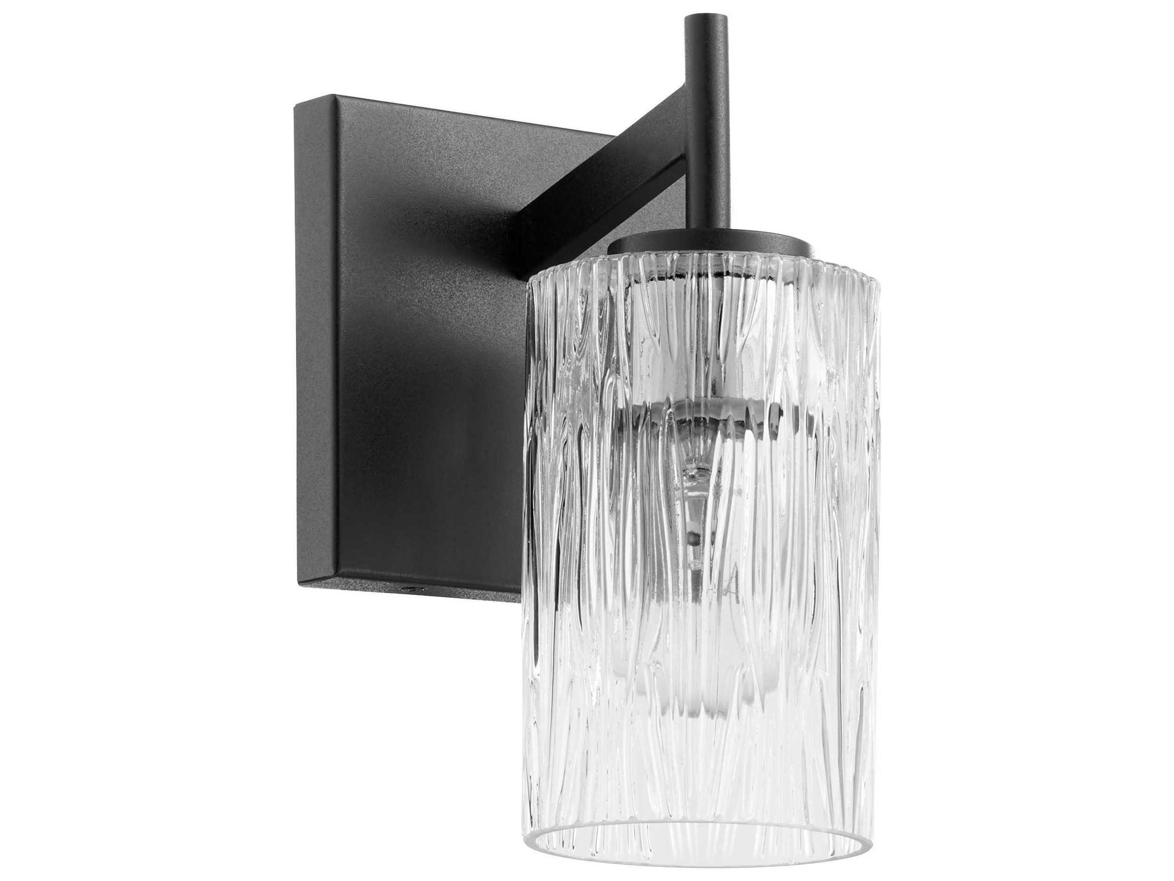 1-Light Noir Black Glass Wall Sconce