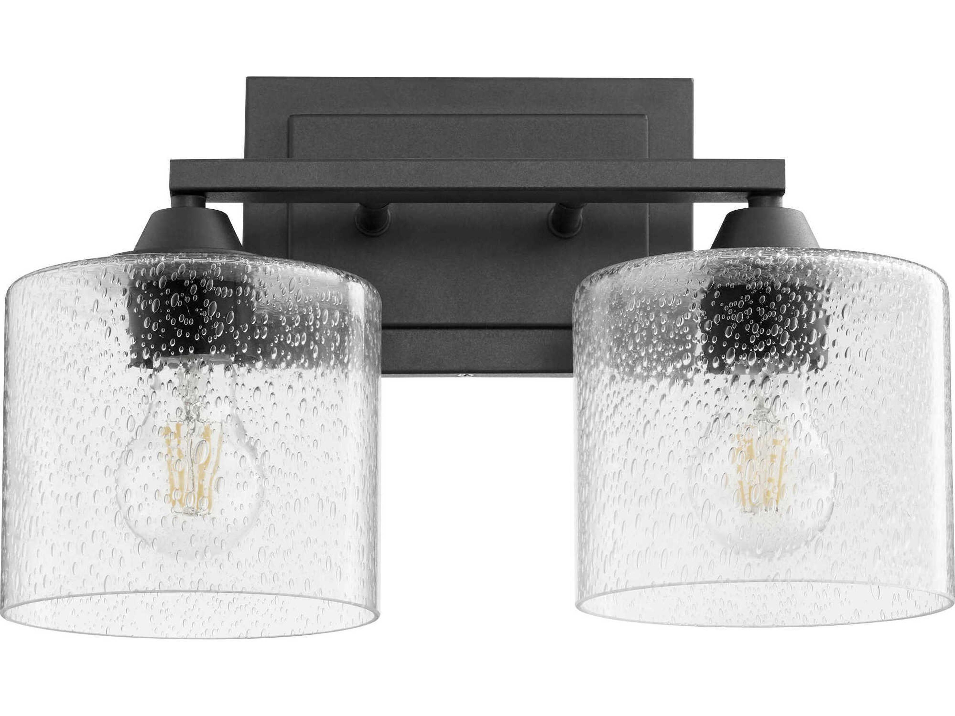 Dakota 2-Light Noir Black Vanity Light